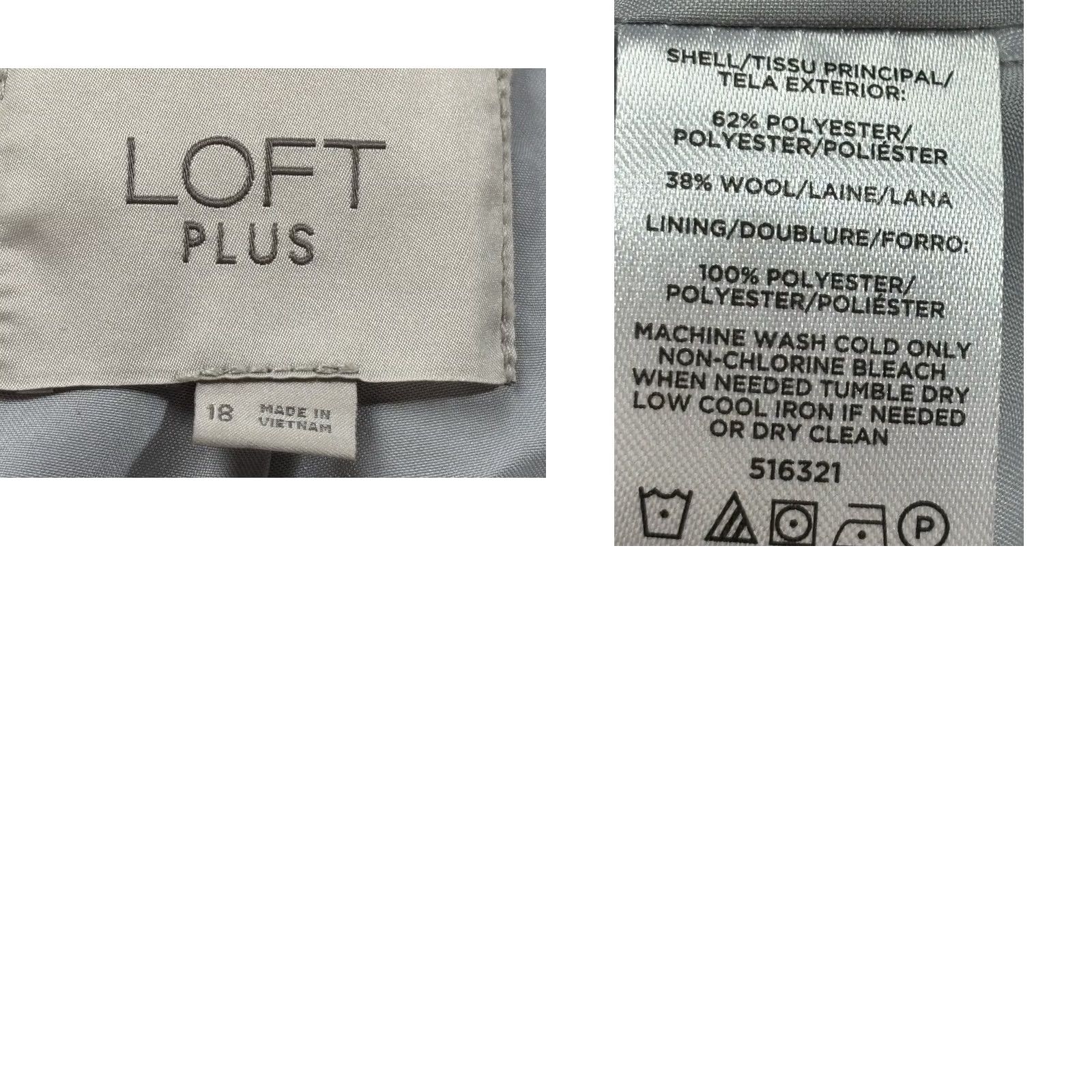Loft LOFT Coat Wool Blend Marled Boucle Funnel Neck Full Zip Mid-Length Womens 18 Grey Size XXL / US 16-18 / IT 52-54 - 8 Thumbnail