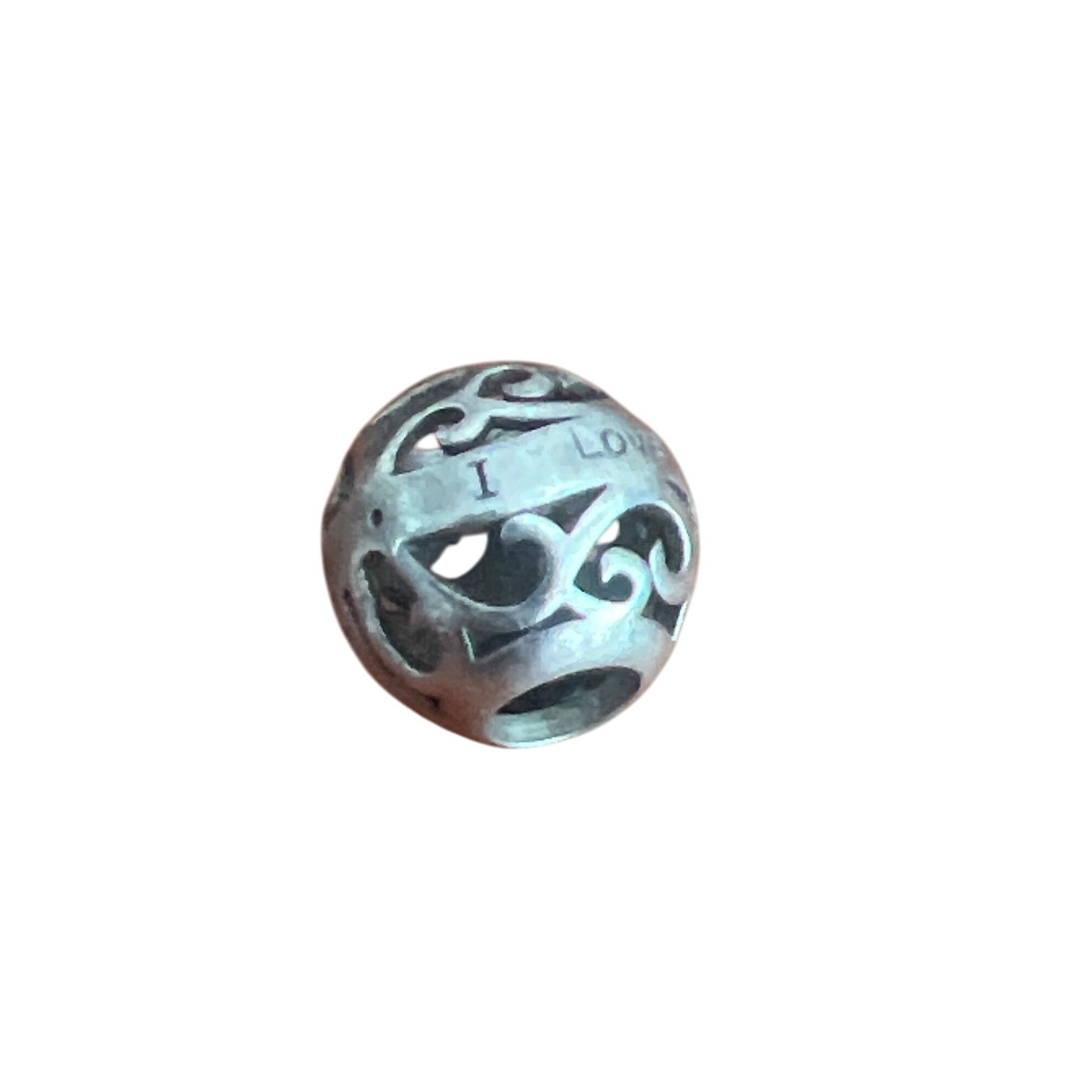 pandora Pandora Sterling Silver Charm Bead I Love You Filagree Bamoe Size ONE SIZE - 1 Thumbnail