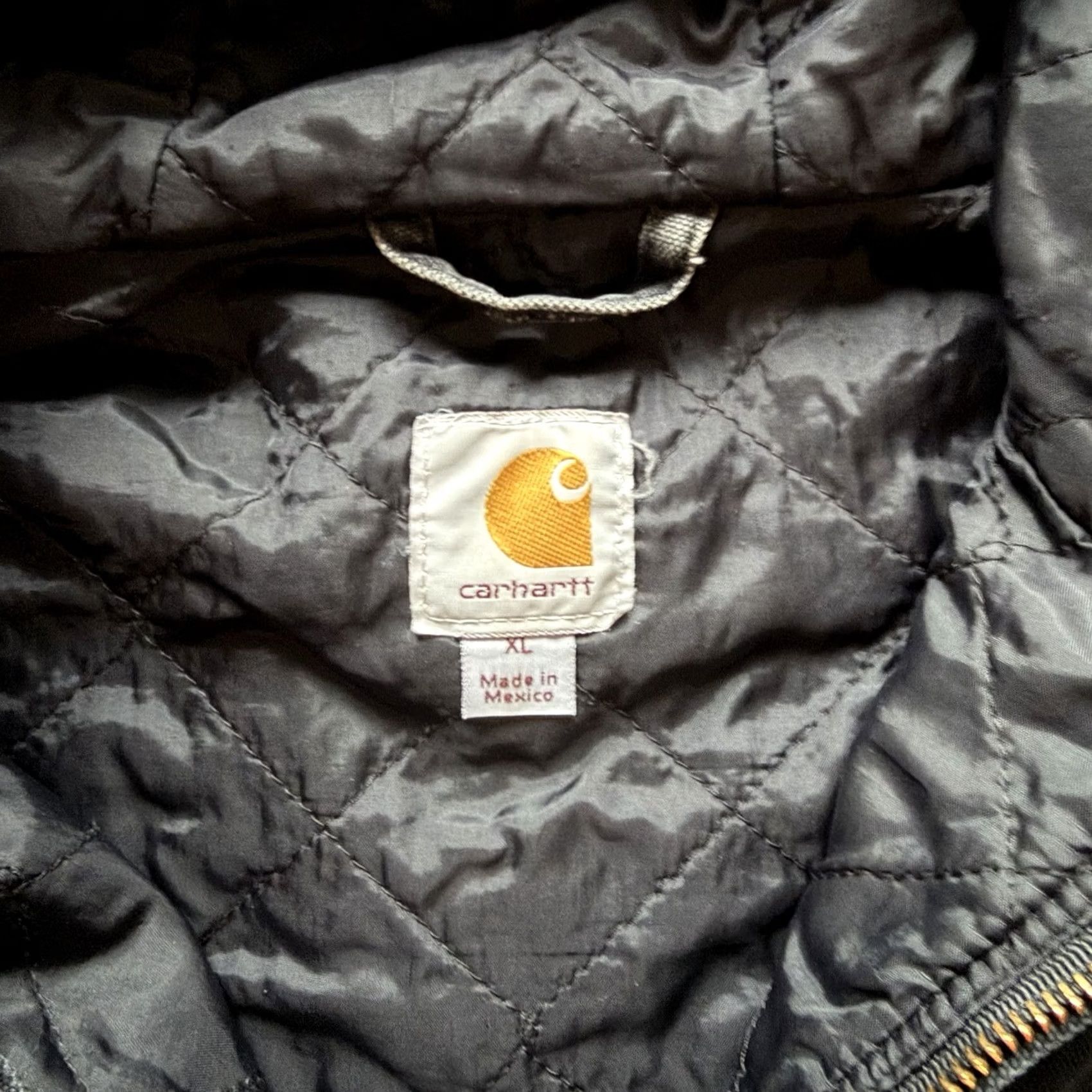 Carhartt VINTAGE Carhartt Jacket Hooded 90s Black XL Men Bomber Workwear Distressed Smokey Honeycomb - Hooded Size US XL / EU 56 / 4 - 6 Thumbnail