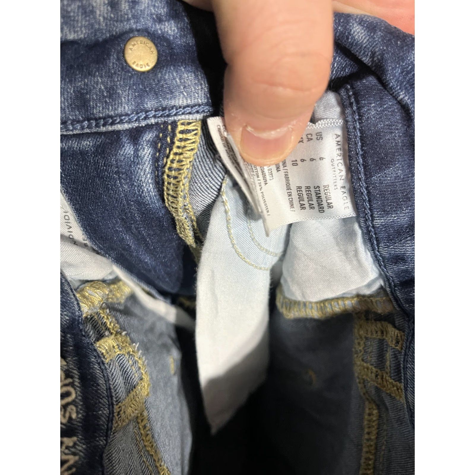 American Eagle Outfitters American Eagle Blue Jegging Next Level Stretch Curvy Super Hi-Rise Size 6 Destro Pants Women's Size 28" / US 6 / IT 42 - 6 Thumbnail