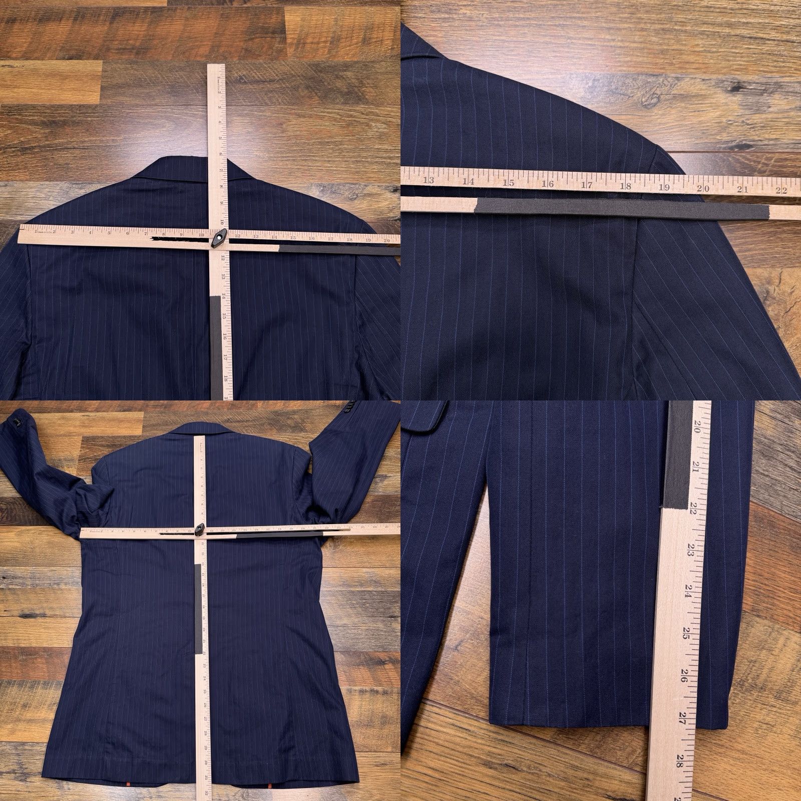Tommy Hilfiger Tommy Hilfiger Sport Coat Large Navy Blue Pinstripe Cotton Blazer Size 42R - 9 Thumbnail