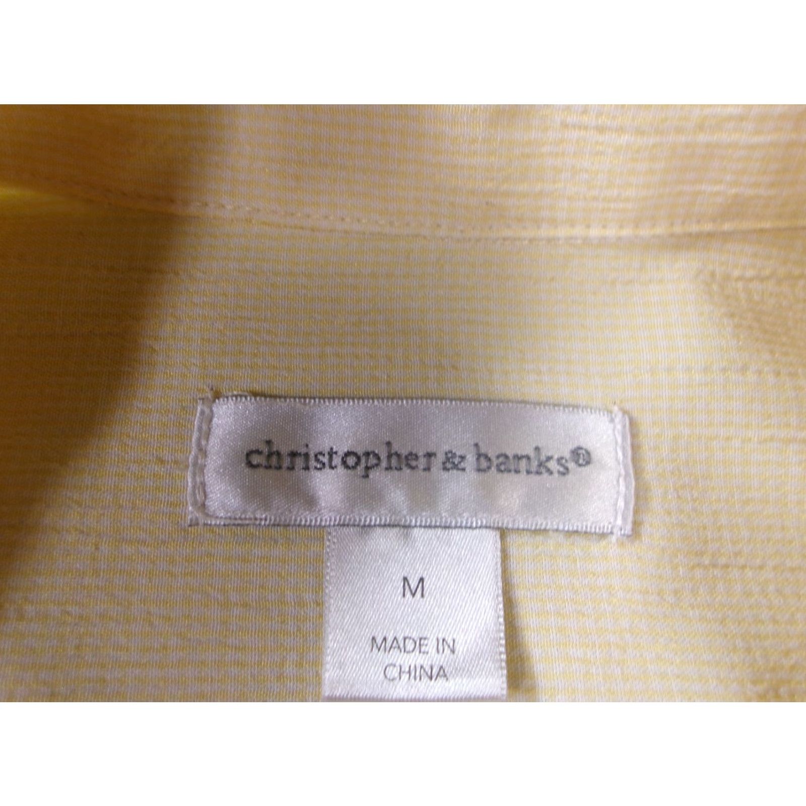 Vintage Christopher Banks Blouse Womens M Sleeveless Button Front Collared Light Yellow Beige Solid Size M / US 6-8 / IT 42-44 - 6 Thumbnail