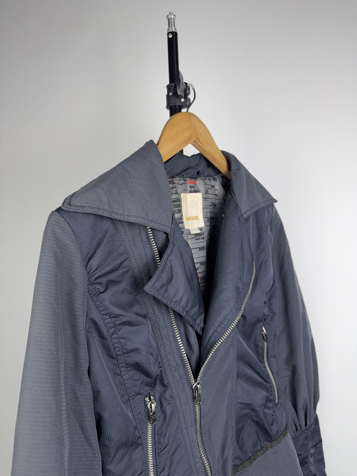 Diesel 00s Archive Diesel Cropped Moto Jacket Zip Tech Y2K Archive Size S / US 4 / IT 40 - 3 Thumbnail
