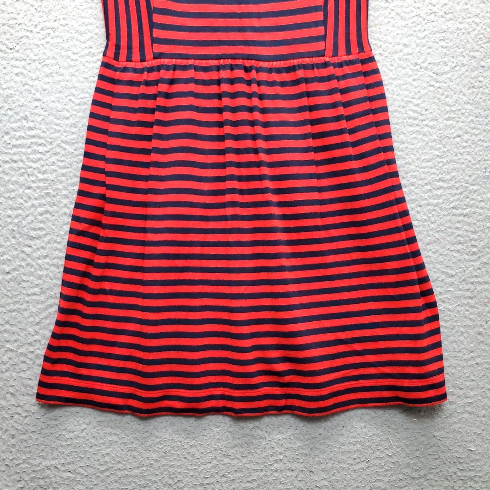 J.Crew J.CREW A Line Dress Womens XS Navy Red Striped Wide Strap Pleated Waist Back Zip Size XS / US 0-2 / IT 36-38 - 5 Thumbnail