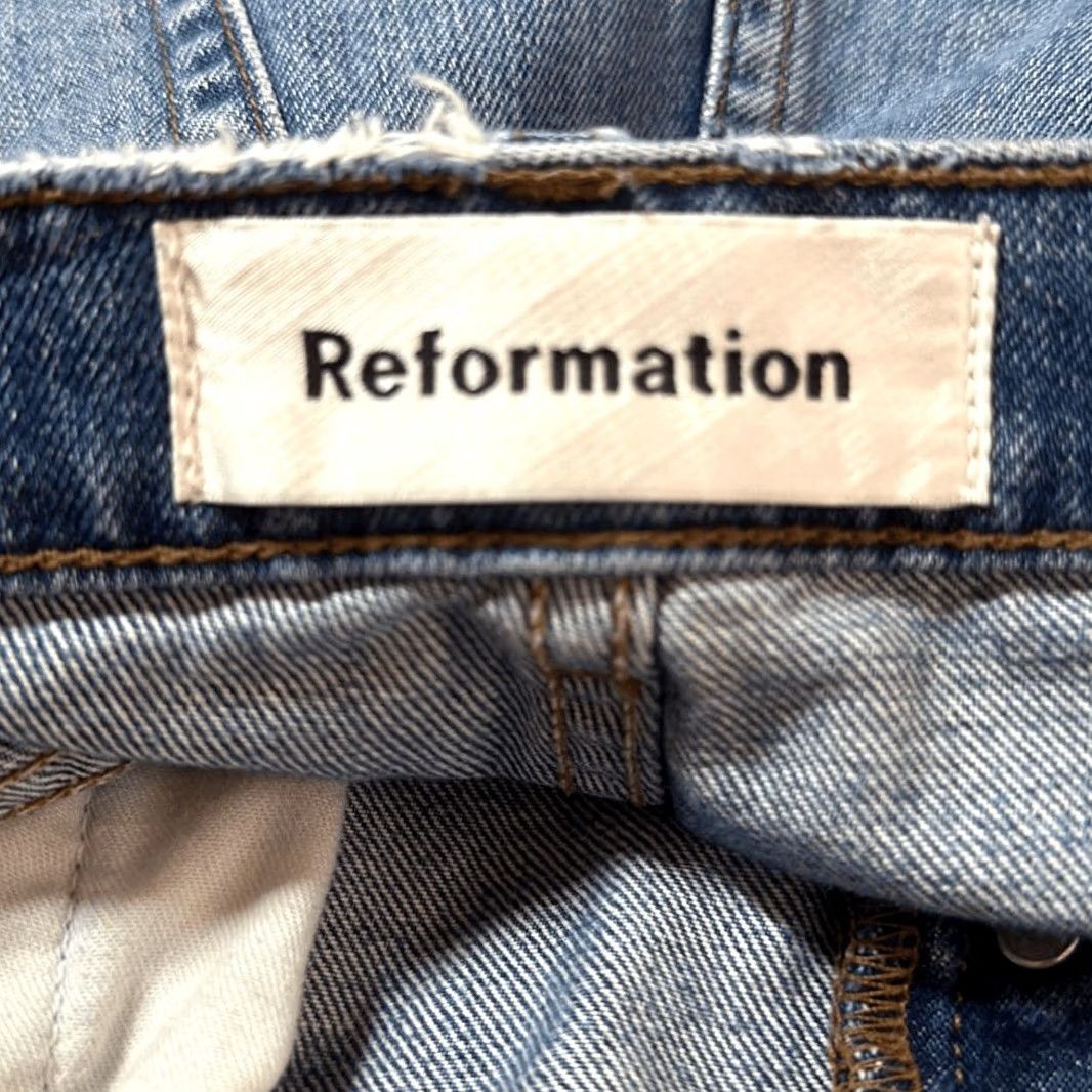 Reformation Reformation Distressed Cut Off Shorts size 30 Button Fly Womens Blue 30 Women Shorts Size 30" / US 8 / IT 44 - 6 Thumbnail