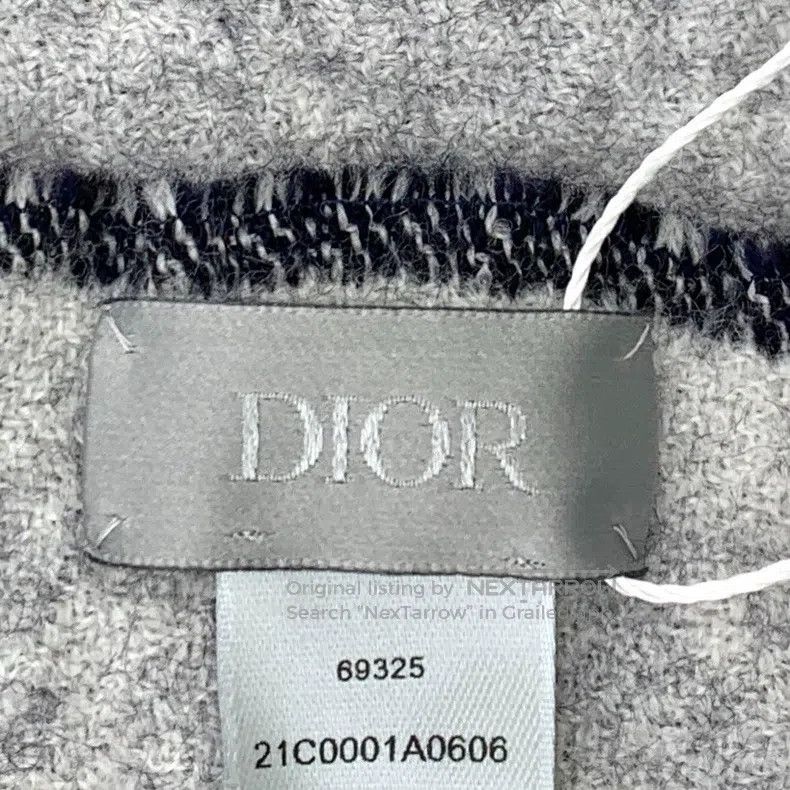 Dior Dior Dark blue CD letter embroidery wool tassel scarf Size ONE SIZE - 8 Thumbnail