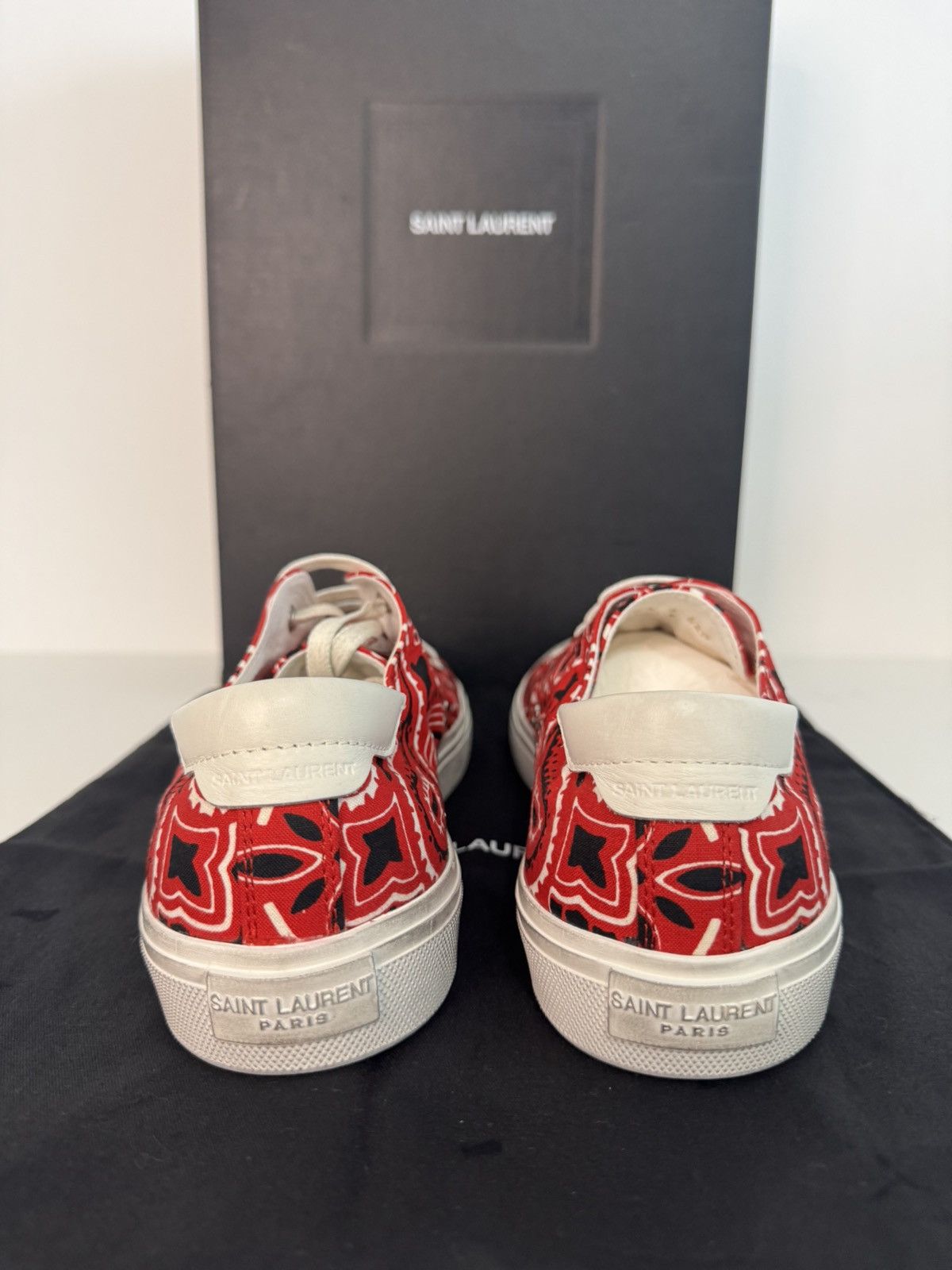 Saint Laurent Bandana Court Classic Sneakers Red White