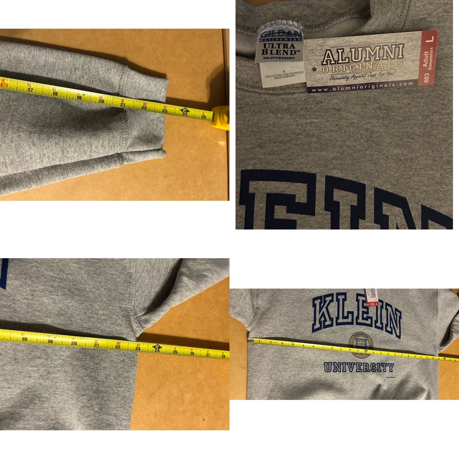 Gildan VINTAGE Gildan Sweatshirt University Klein Pullover Gray Adult Large Crew Neck Long Sleeve Graphic Print NWT Dead Stock 2002 Unisex Mens Womens Size US L / EU 52-54 / 3 - 9 Thumbnail