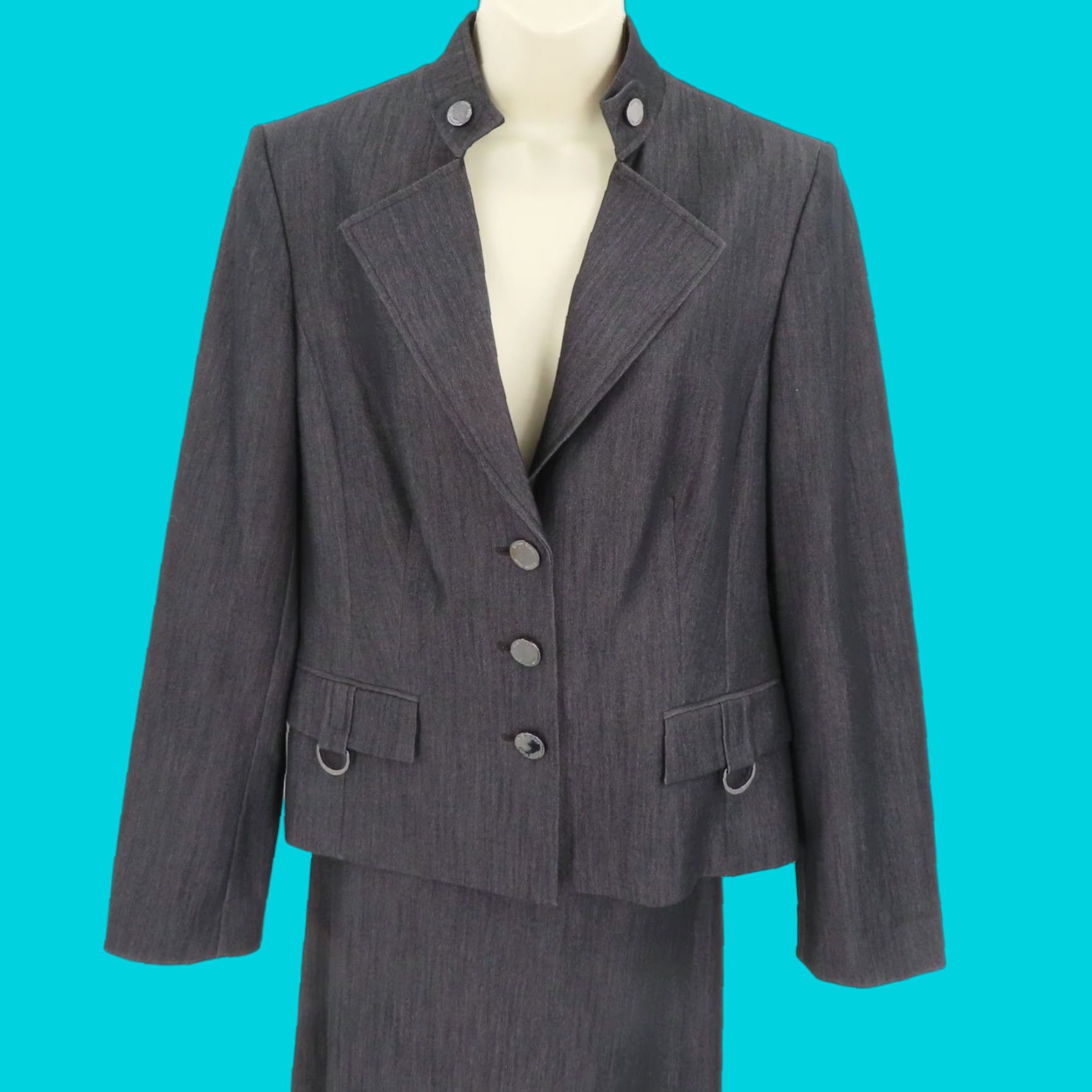 Calvin Klein Calvin Klein Women 10 Skirt Suit Jacket Blazer 3 Button Formal Workwear Ready Multicolor Set 2 Piece Size 32" / US 10 / IT 46 - 1 Thumbnail