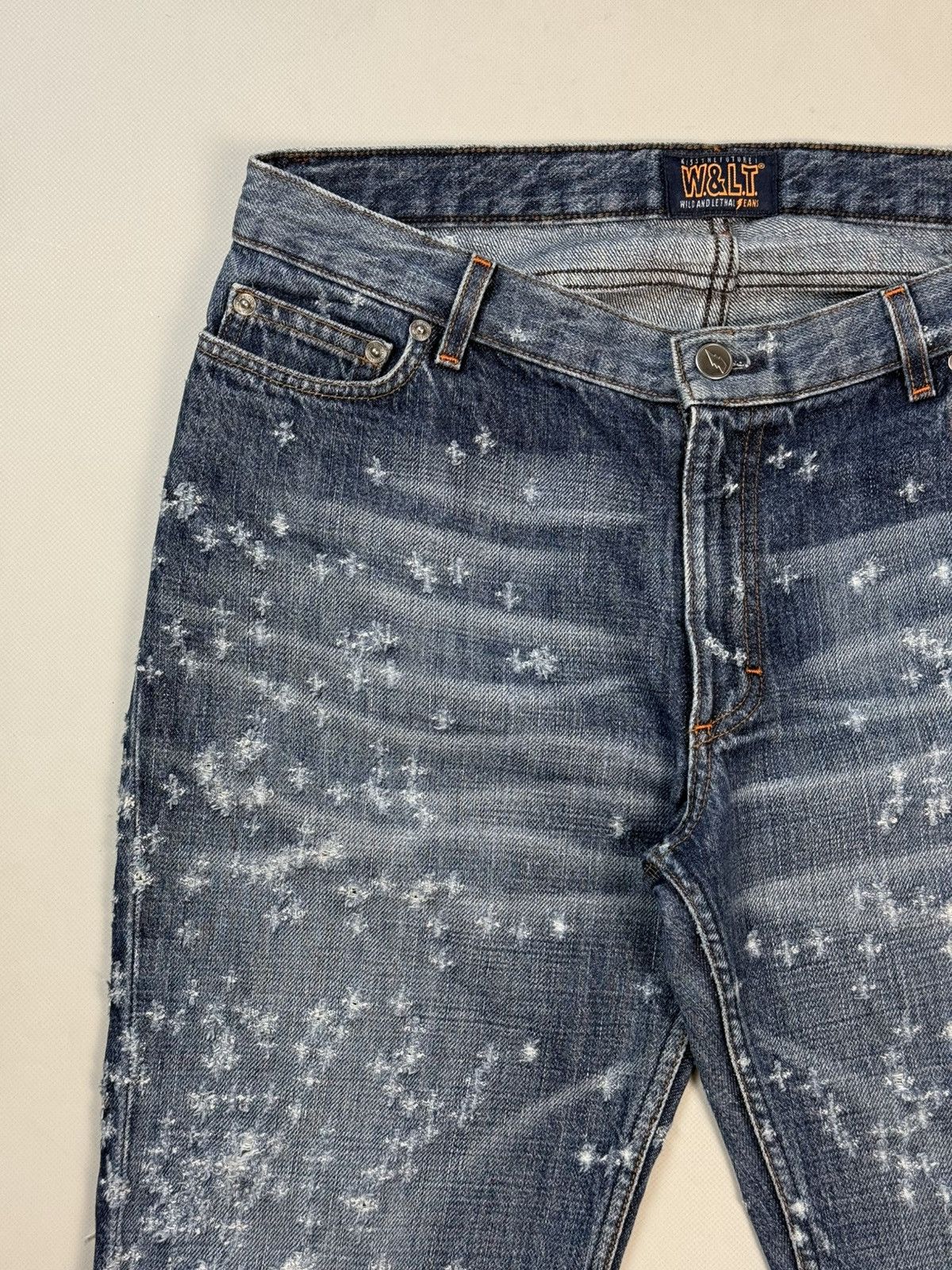 W&LT Walter Van Beirendonck Distressed Cut Off Denim Shorts Jeans Size US 31 - 5 Thumbnail