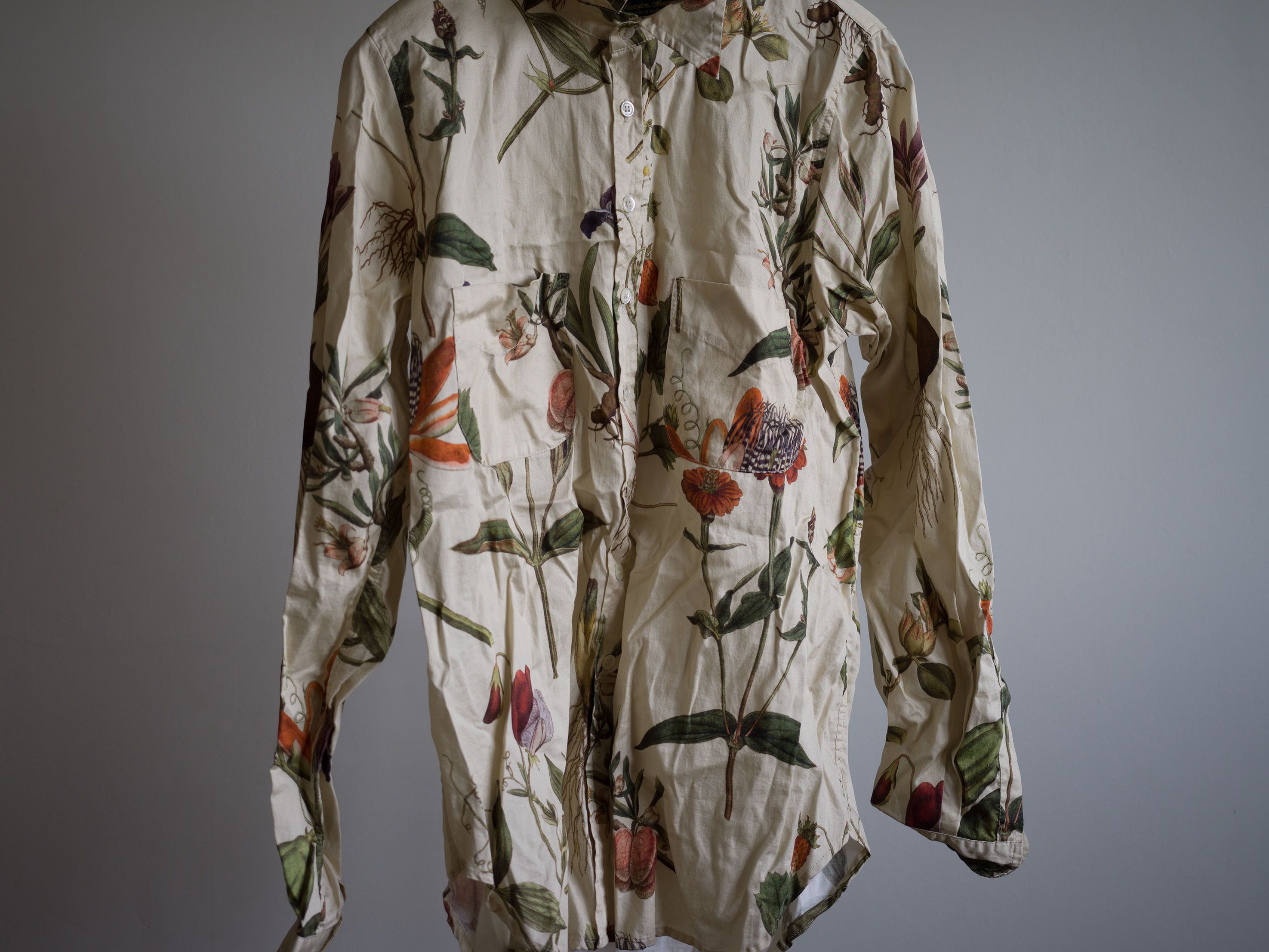 希少 Paul Harnden cotton band coller shirt Paul Harnden Shoemakers Paul Harden Collarless Shell Shirt