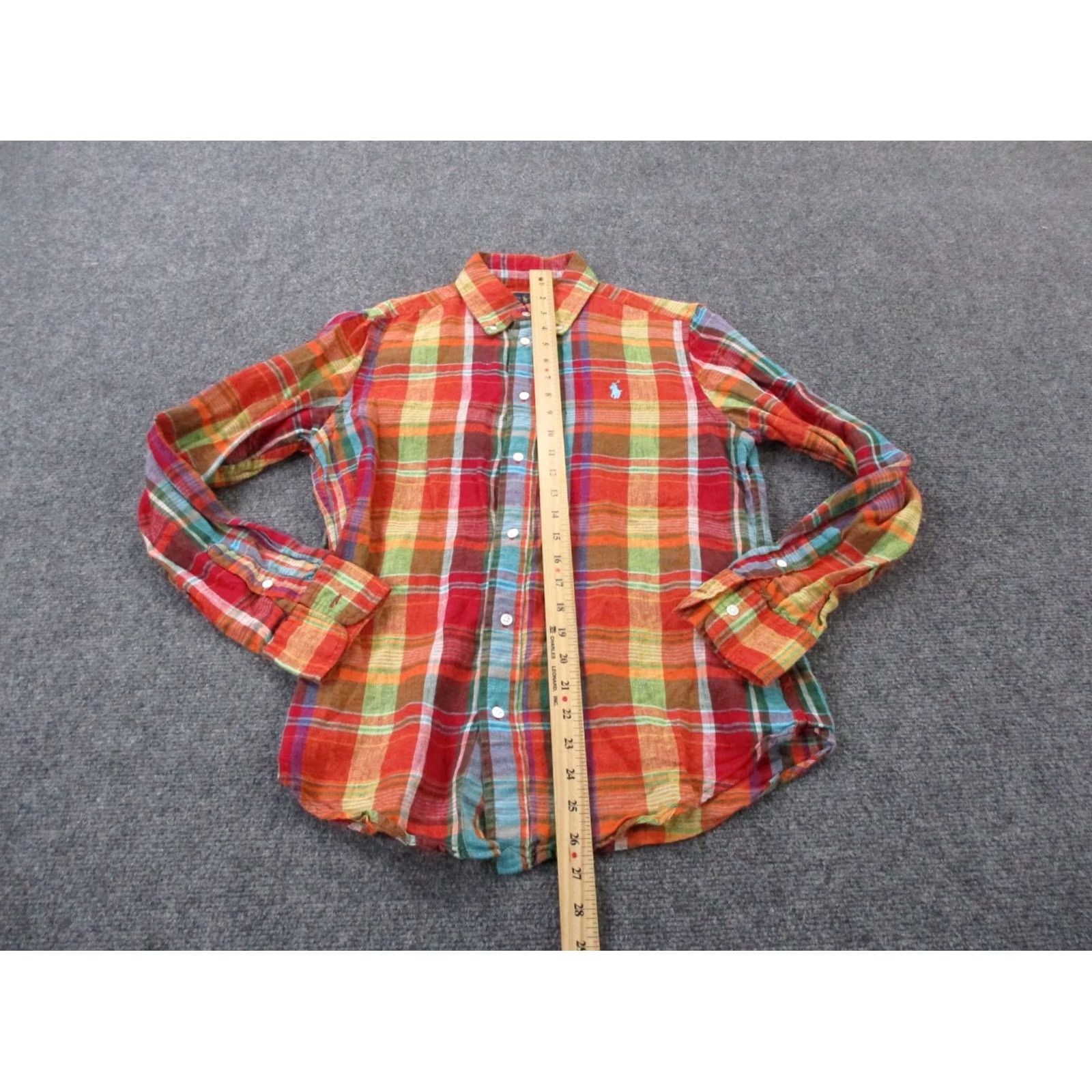 Ralph Lauren Ralph Lauren Shirt Mens M Colorful Rainbow Plaid Linen Classic Fit Golf Pony Size US M / EU 48-50 / 2 - 3 Thumbnail