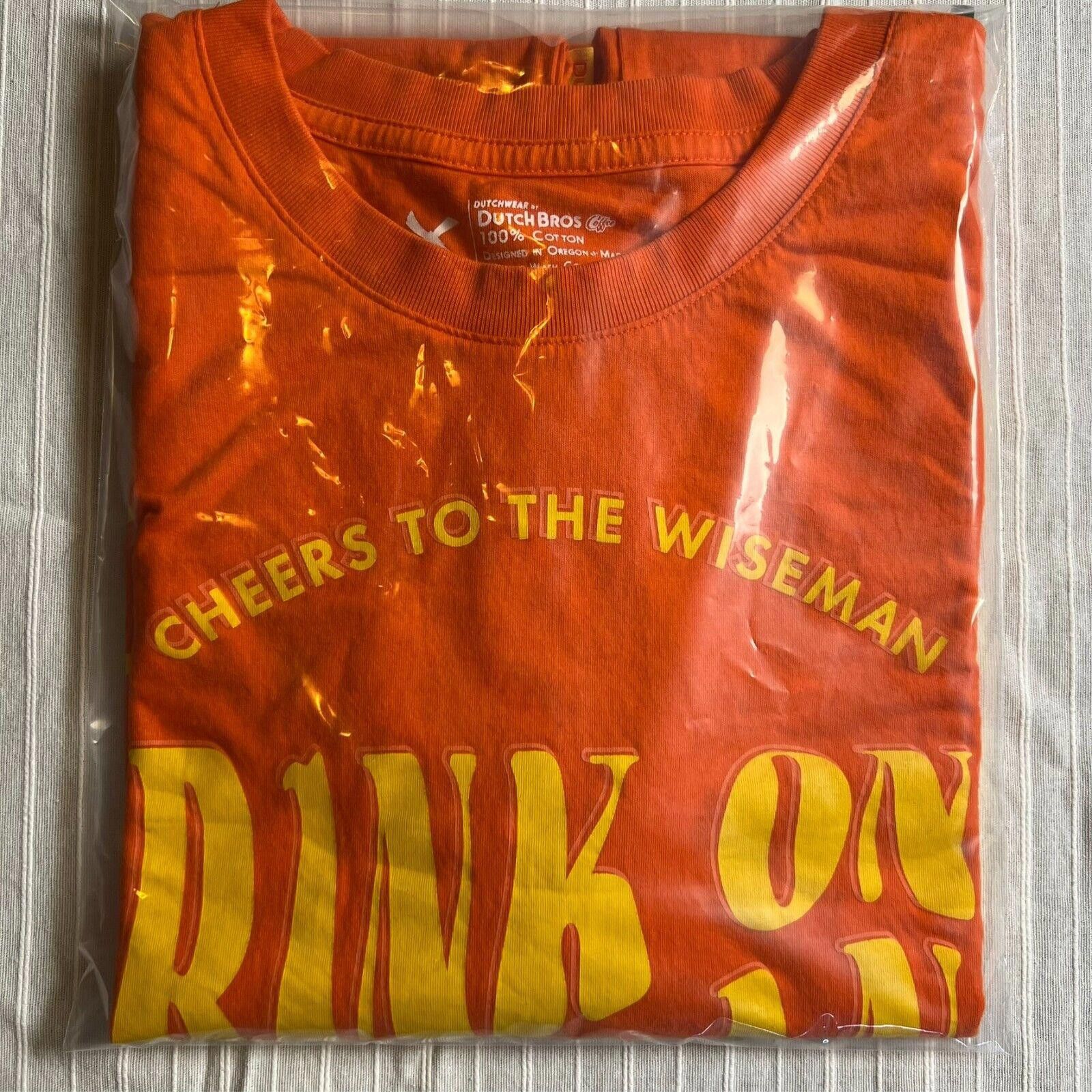 Designer Dutch Bros Drink One for Dane Shirt Sz M Orange Yellow Size US M / EU 48-50 / 2 - 8 Thumbnail