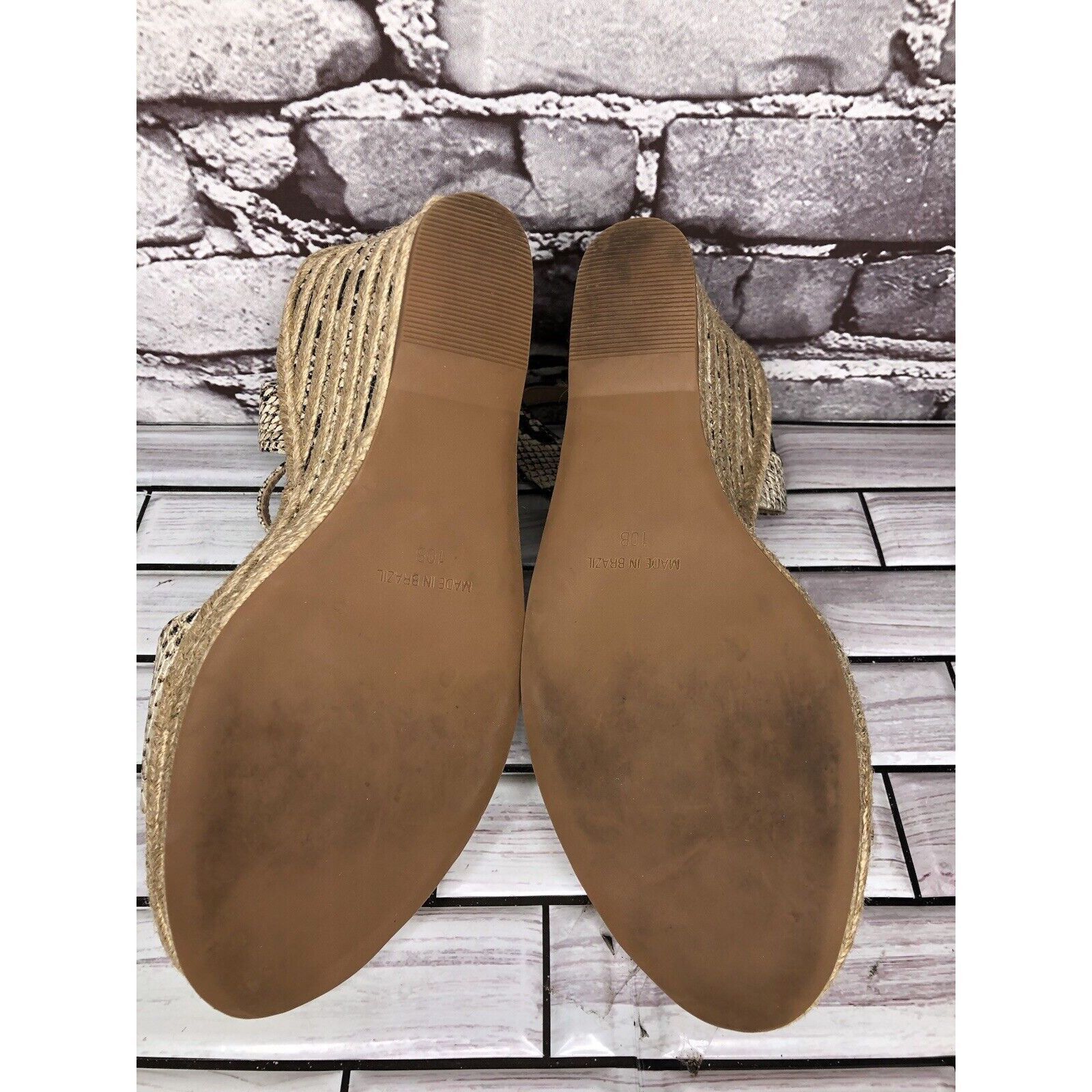 Vince Camuto Vince Camuto Marybell Ivory Leather Snake Wedge Espadrilles Size US 10.5 / IT 40.5 - 16 Thumbnail