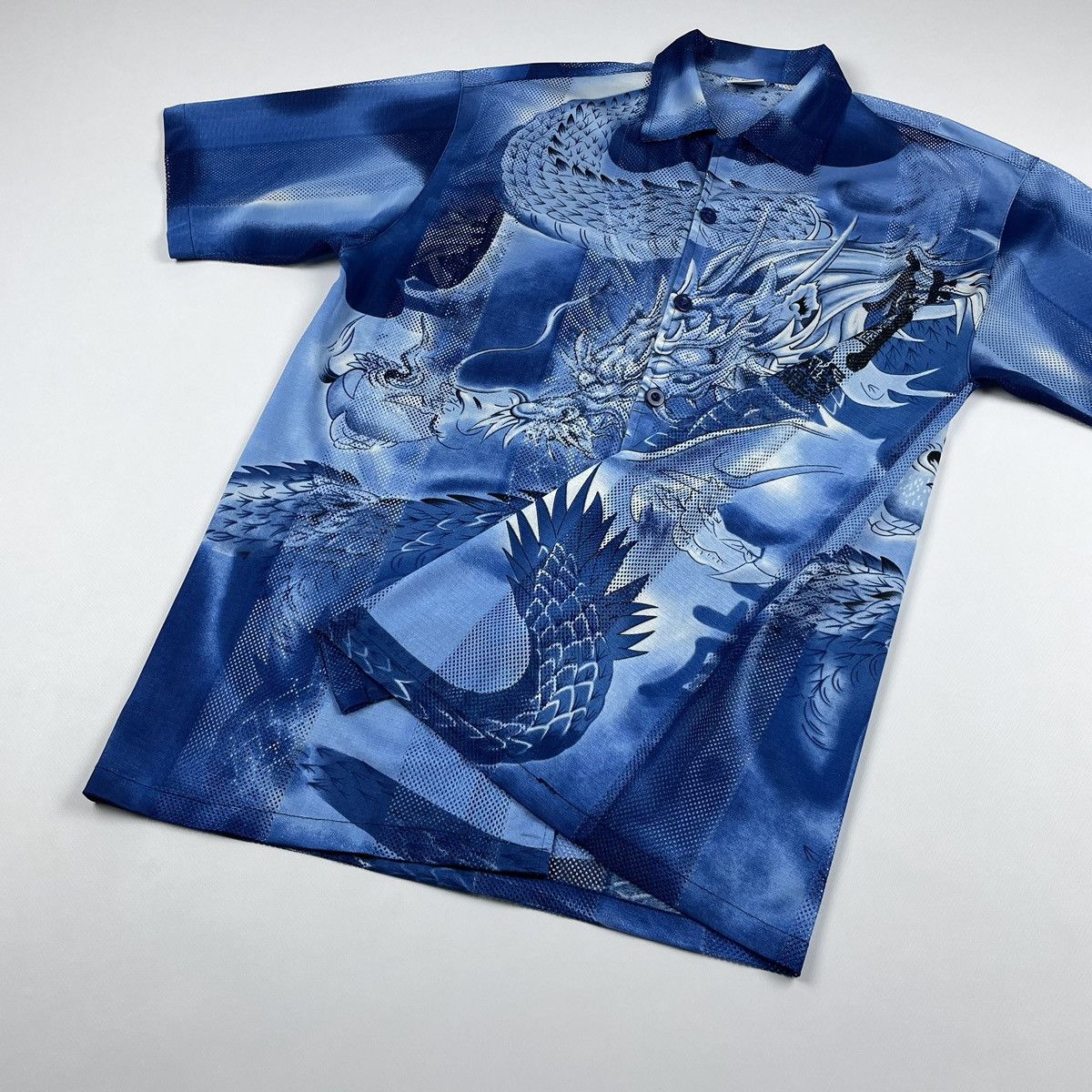 Japanese Brand Vintage Y2K Dragon Logo Button Up Shirt Japan street style Size US XL / EU 56 / 4 - 5 Thumbnail