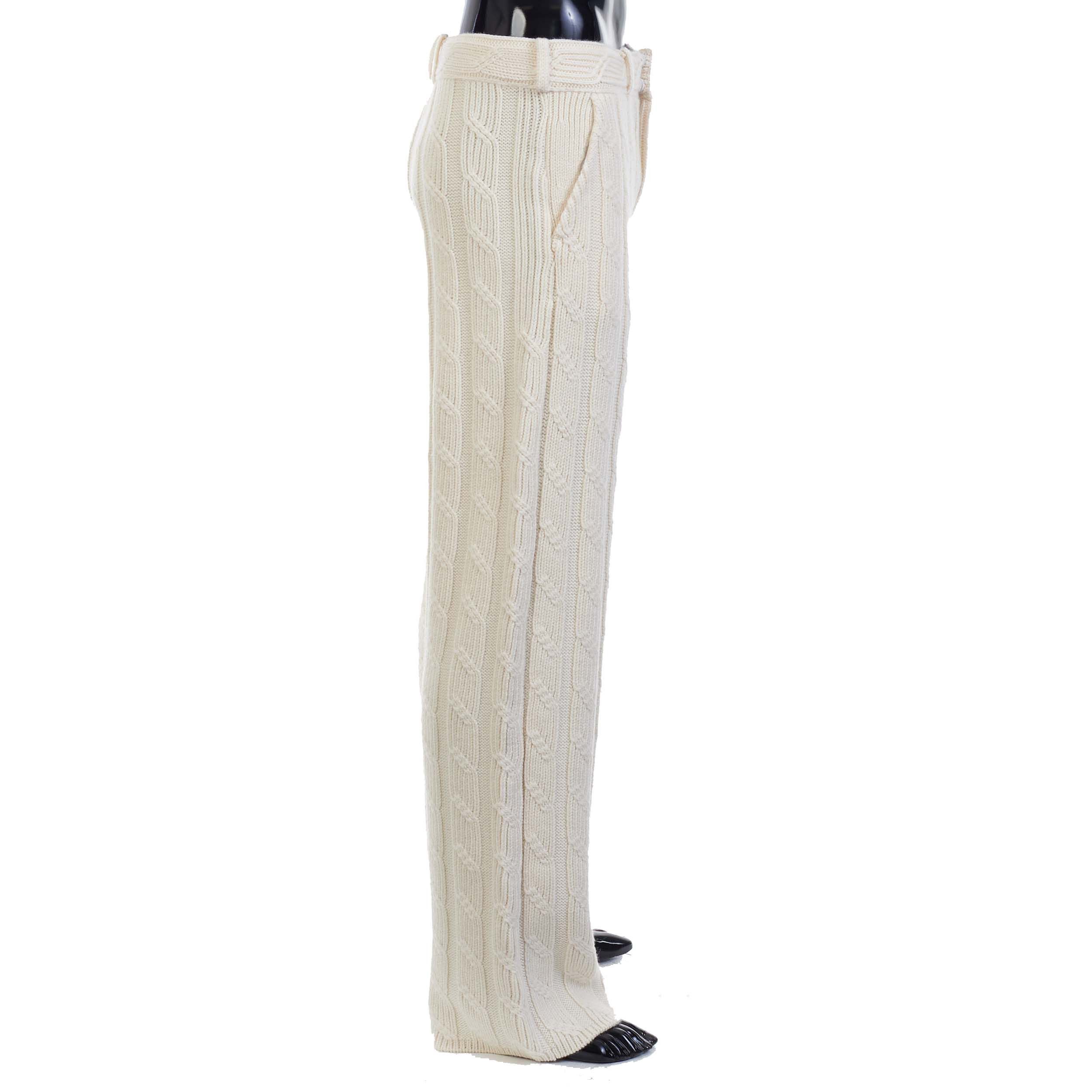 Fendi White Wool Knit Trousers Pants Size US 30 / EU 46 - 7 Thumbnail