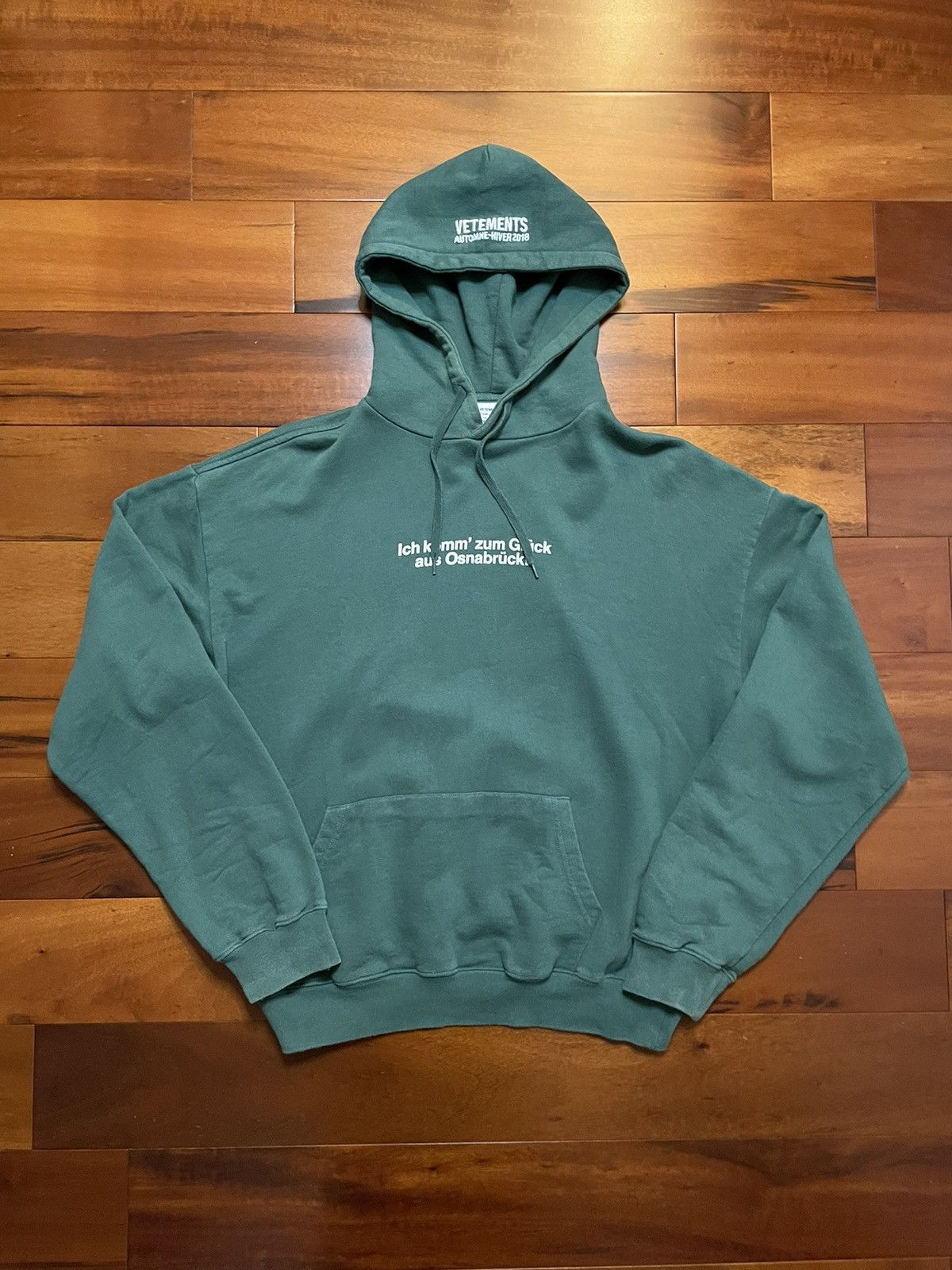 image of Vetements Tourist Hoodie in Green, Men's (Size XS)