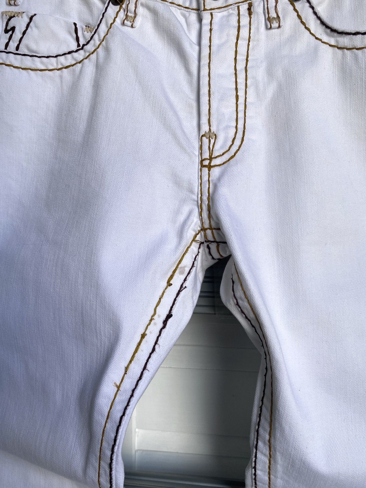 True Religion × Vintage True Religion White Jeans Big Stitch Denim USA Logan Super Size US 34 / EU 50 - 11 Thumbnail