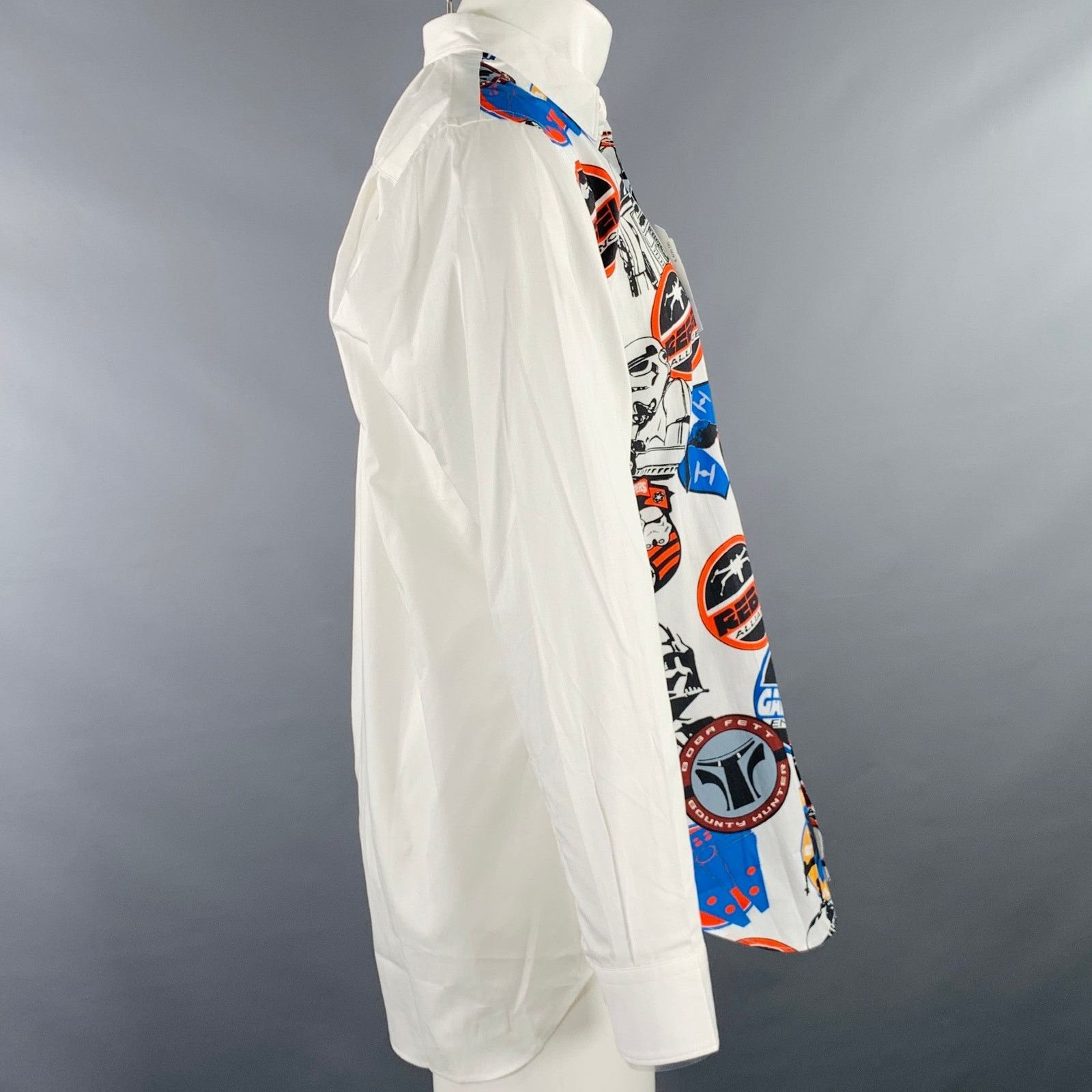 Comme des Garcons SHIRT M Star Wars White Multi Color Print Cotton Long Sleeve Shirt Size US M / EU 48-50 / 2 - 4 Thumbnail
