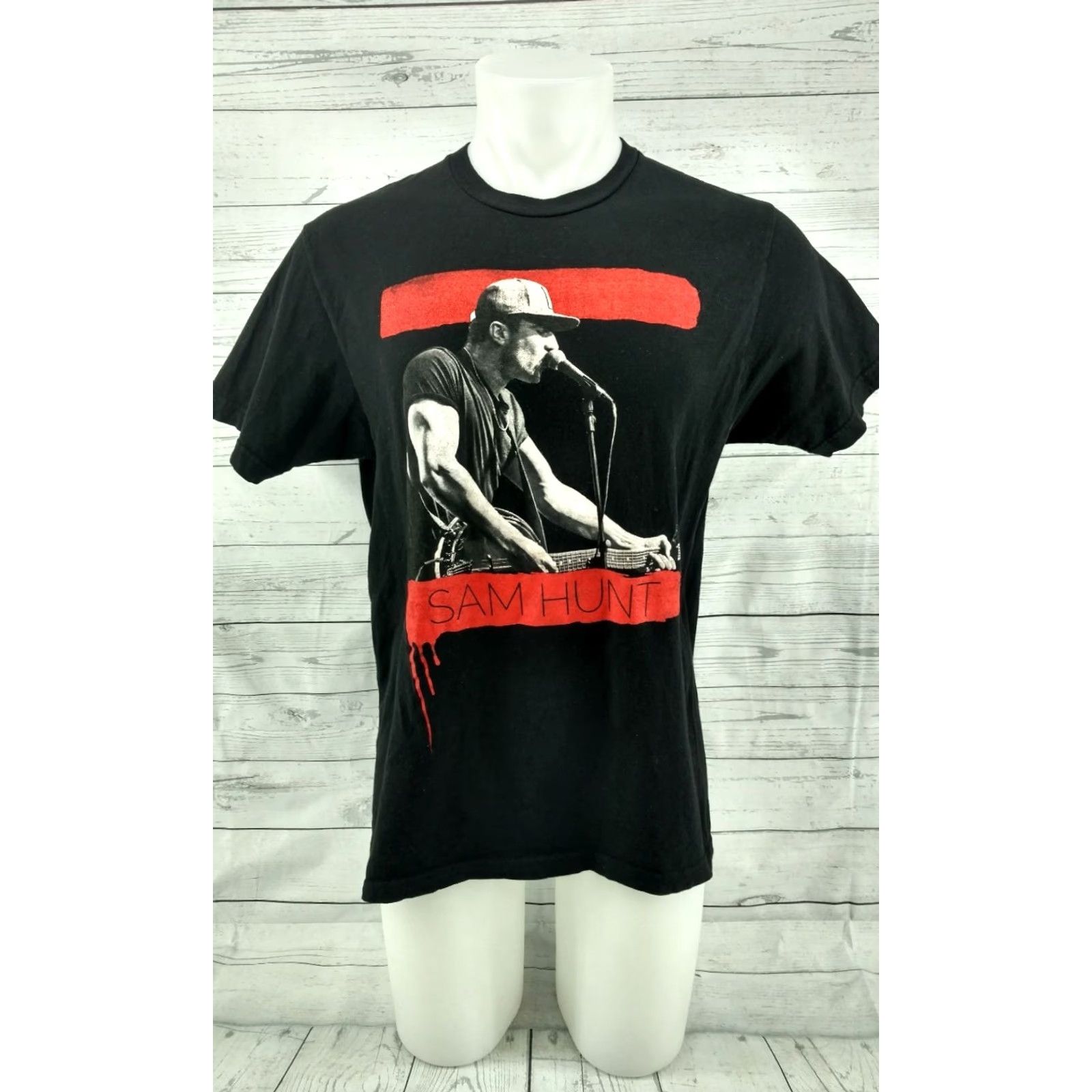 Tultex Sam Hunt Summer 2015 Concert Tour T-shirt Large Mens Black Short Sleeve 100% Cotton Tultex Basic Tee Short Sleeve Shirt Size L / US 10 / IT 46 - 2 Thumbnail