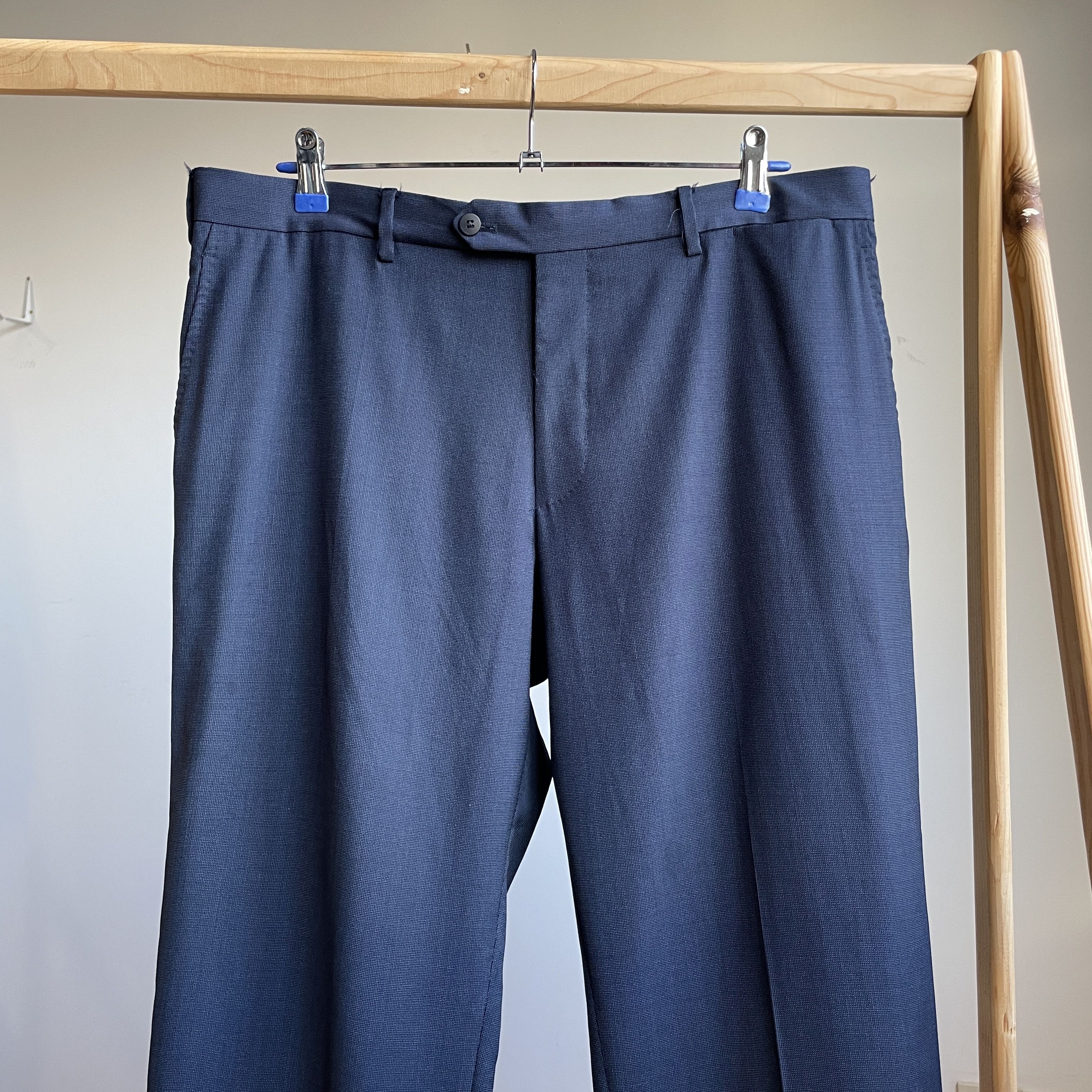 Caruso Raffaele Caruso Birdseye Wool Dress Trousers Size EUR 52R Size US 36 / EU 52 - 3 Thumbnail