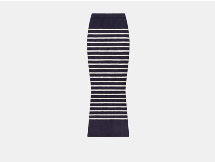 Dior o1w1db10225 Mid-Length Skirt in Navy Blue & White Size 32" / US 10 / IT 46 - 1 Thumbnail
