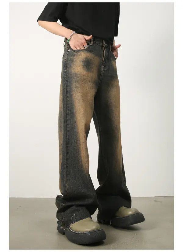 Japanese Brand Kayama x Itou Washed distressed straight-leg loose jeans Size US 32 / EU 48 - 6 Thumbnail