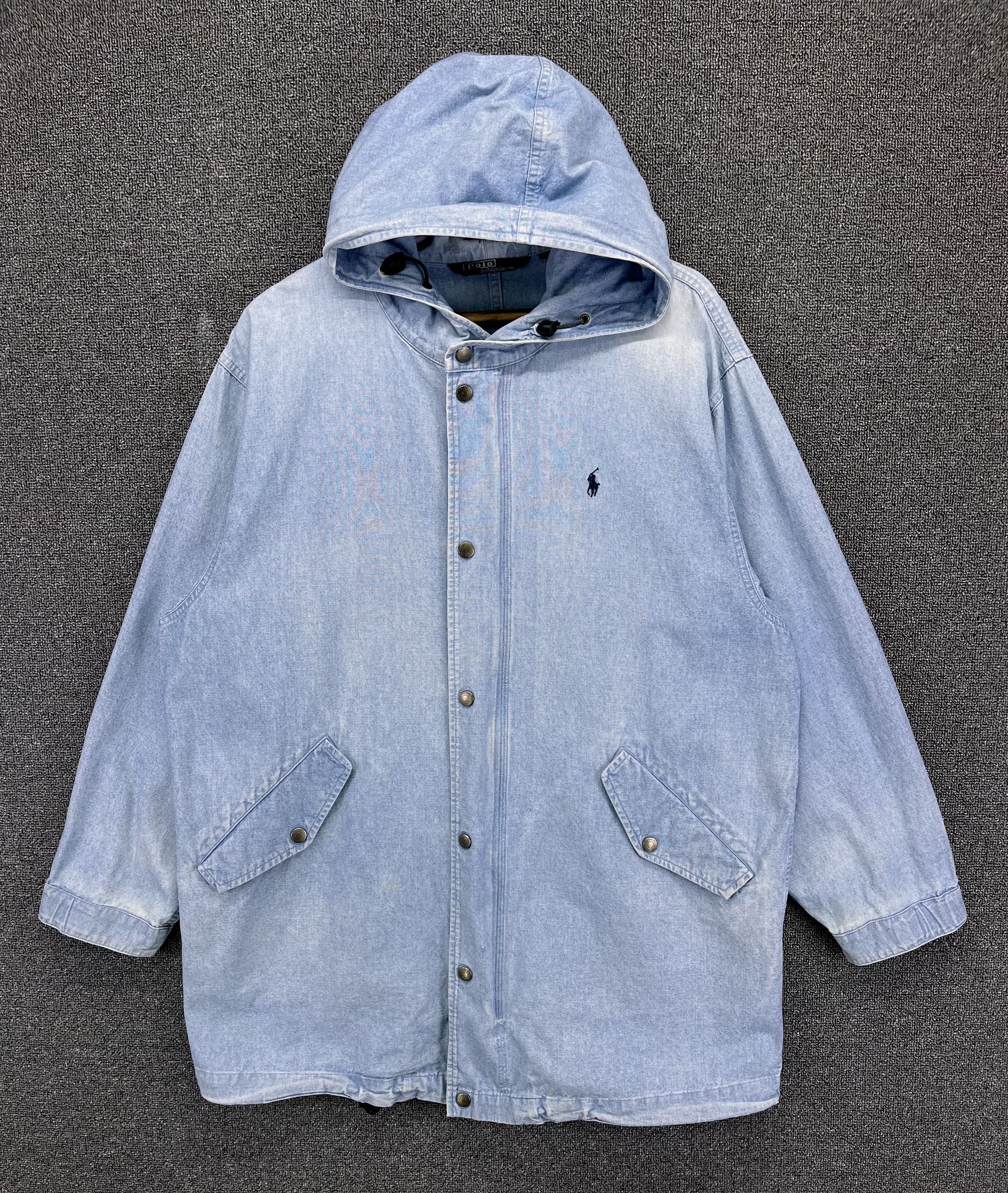 Polo Ralph Lauren Vintage Polo Ralph Lauren Hoodie Rare Denim Jacket Size US L / EU 52-54 / 3 - 1 Thumbnail
