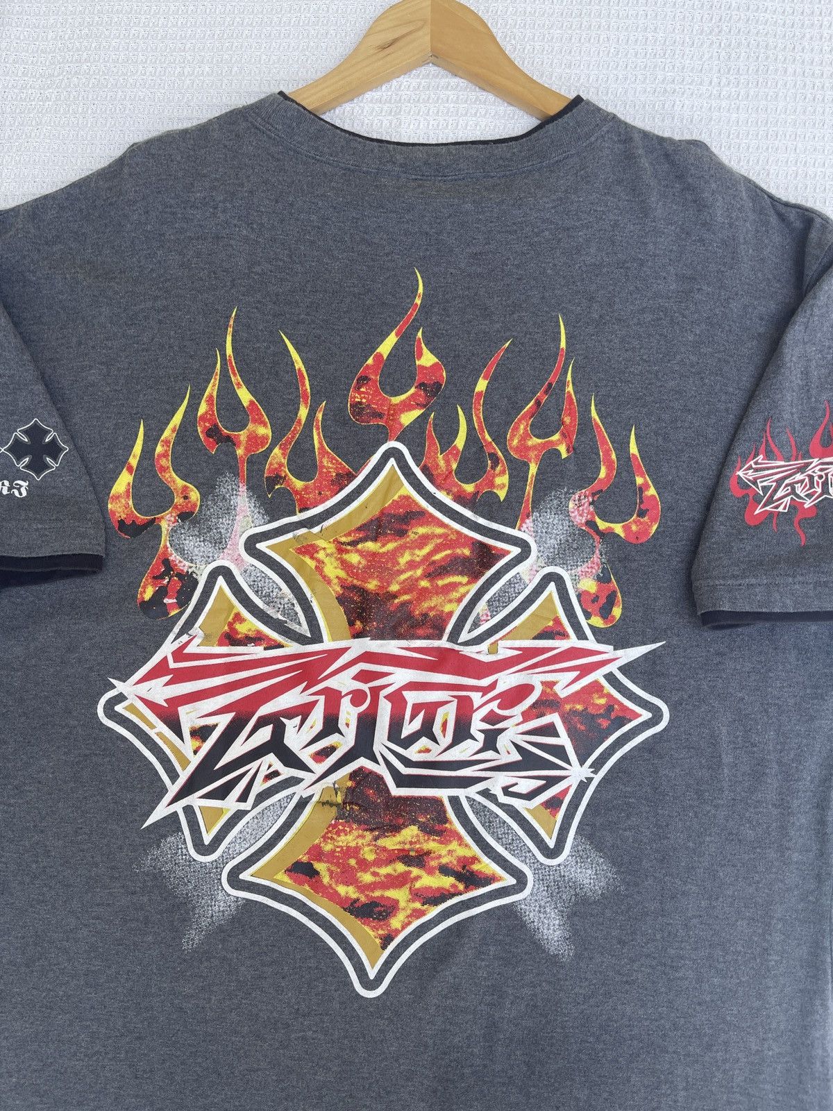 If Six Was Nine × Vintage Last Drop🔥Rare🔥Vintage Gri Gri Fire Big Logo T-Shirt Size US XXL / EU 58 / 5 - 13 Thumbnail