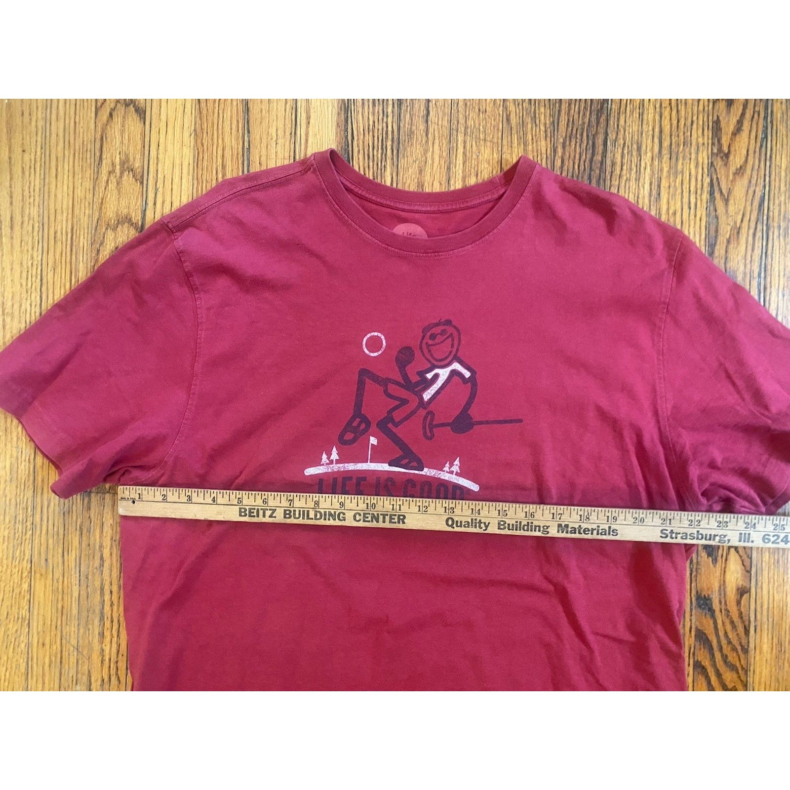 Life is Good Life is Good Golf Red Burgundy crew t-shirt graphic Men’s XL Size US XL / EU 56 / 4 - 4 Thumbnail