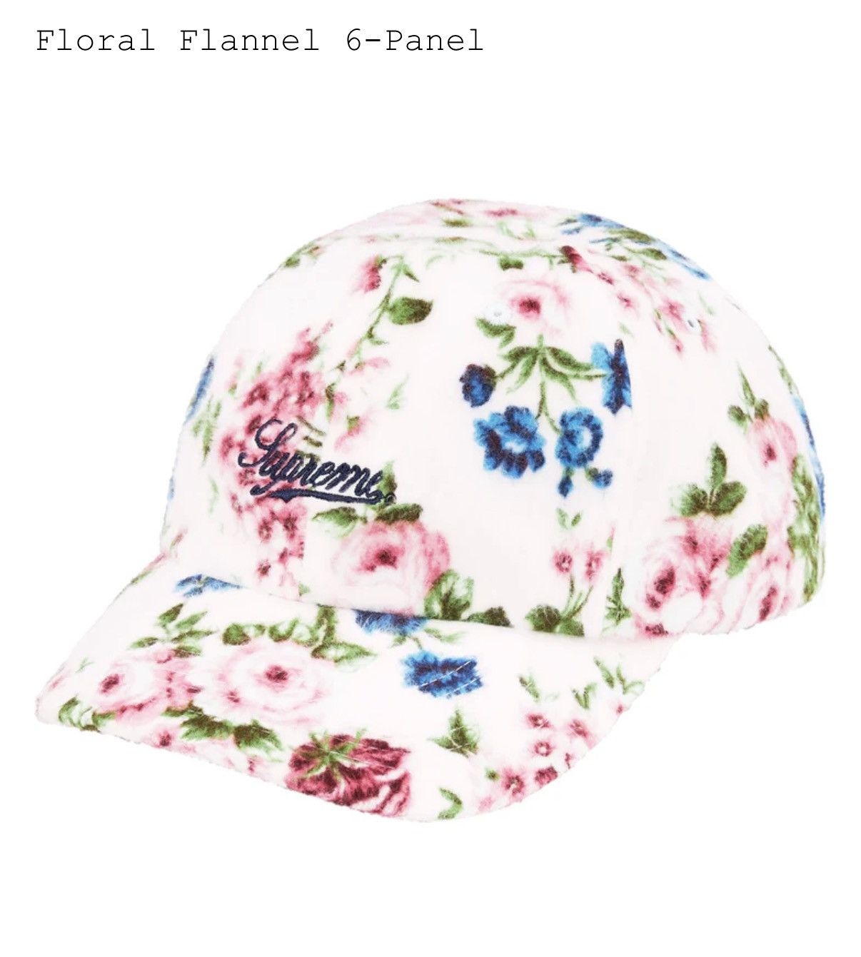 Supreme Supreme Floral Flannel 6 Panel Hat Size ONE SIZE - 3 Thumbnail