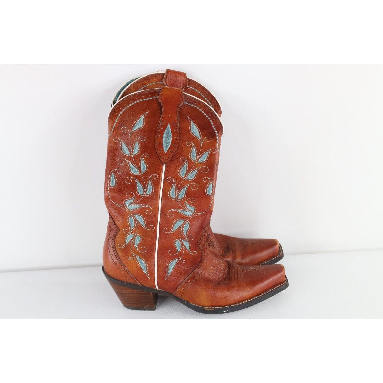 Ariat Ariat Flower Floral Leather Pull On Cowgirl Cowboy Boots Size US 7 / IT 37 - 5 Thumbnail