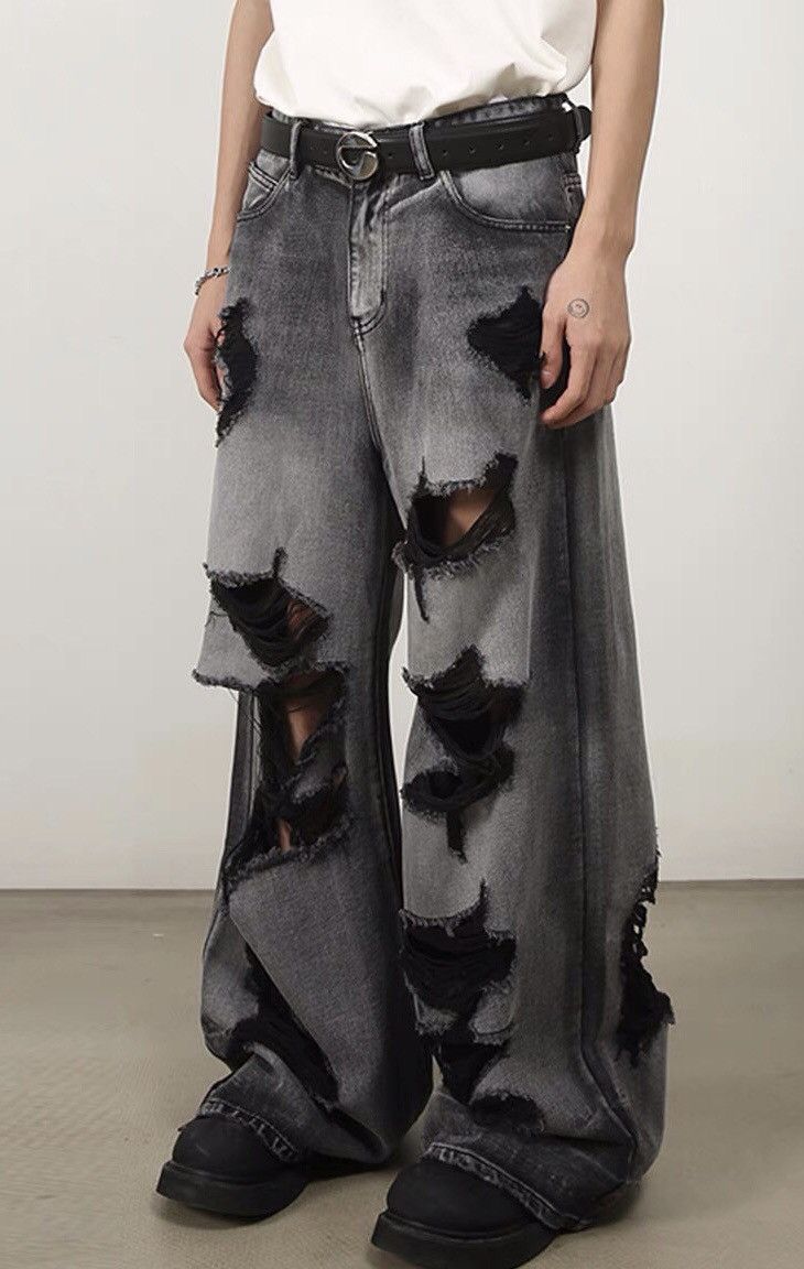 Japanese Brand × Vintage Utility grunge distressed ripped mopping jeans Size US 30 / EU 46 - 3 Thumbnail
