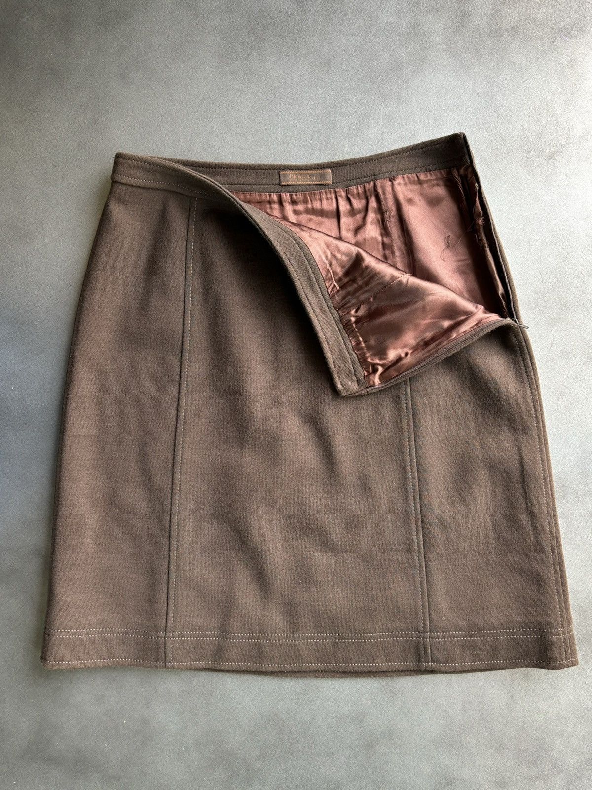 Prada × Vintage 1990s Vintage Prada Skirt Wool Mini Short Pencil 1996 1991 Size 30" / US 8 / IT 44 - 1 Thumbnail