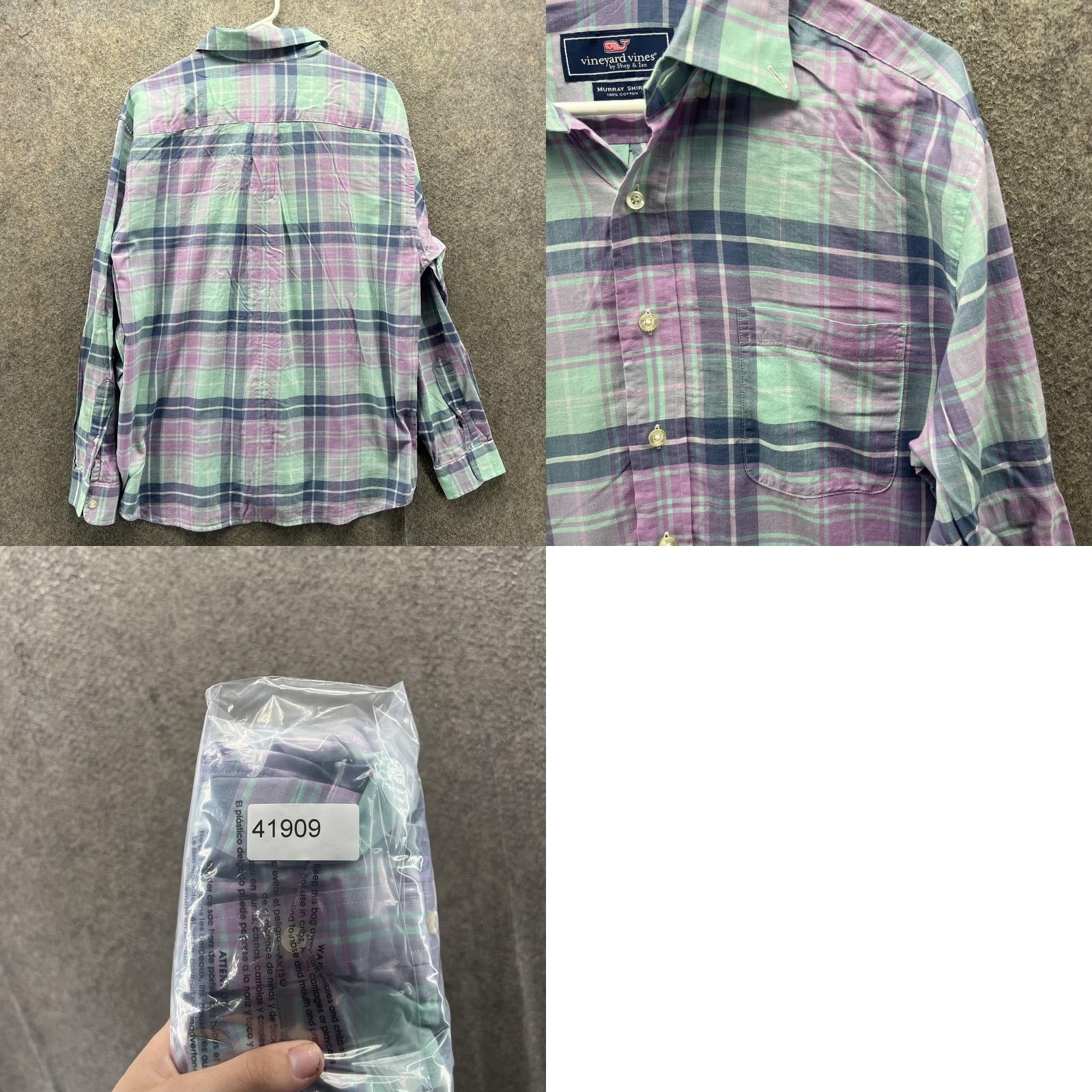 Vineyard Vines VINEYARD VINES Shirt Mens M Plaid Murray Long Sleeve Button Front Size US M / EU 48-50 / 2 - 8 Thumbnail
