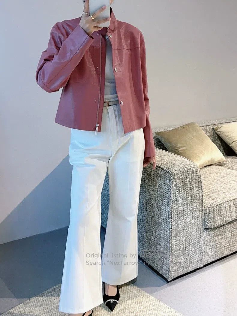 Hermes Hermes Leather Jacket Pink Smoke Size XS / US 0-2 / IT 36-38 - 7 Thumbnail