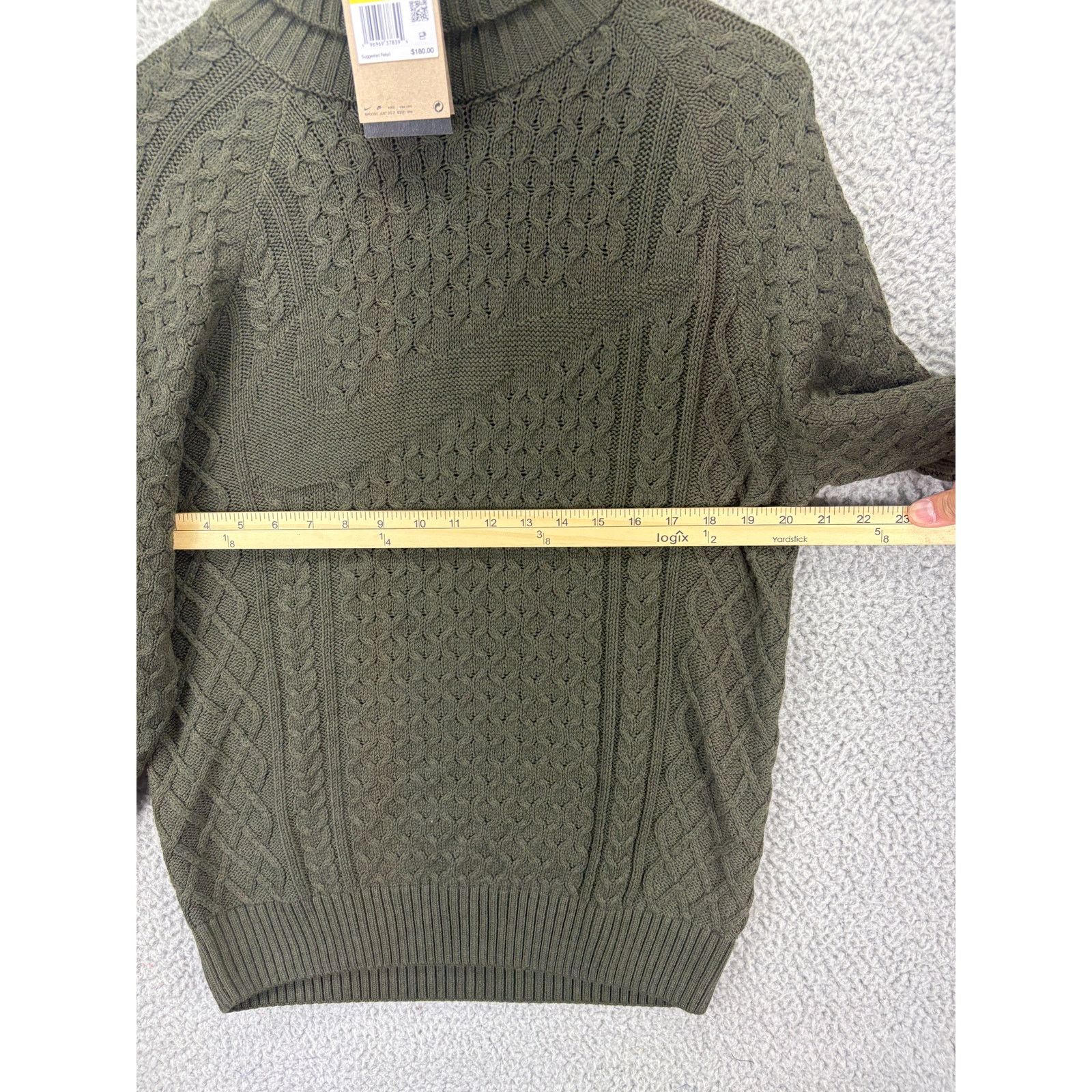 Nike Nike Life Cable Knit Turtleneck Sweater Mens Small Green S Size US S / EU 44-46 / 1 - 4 Thumbnail