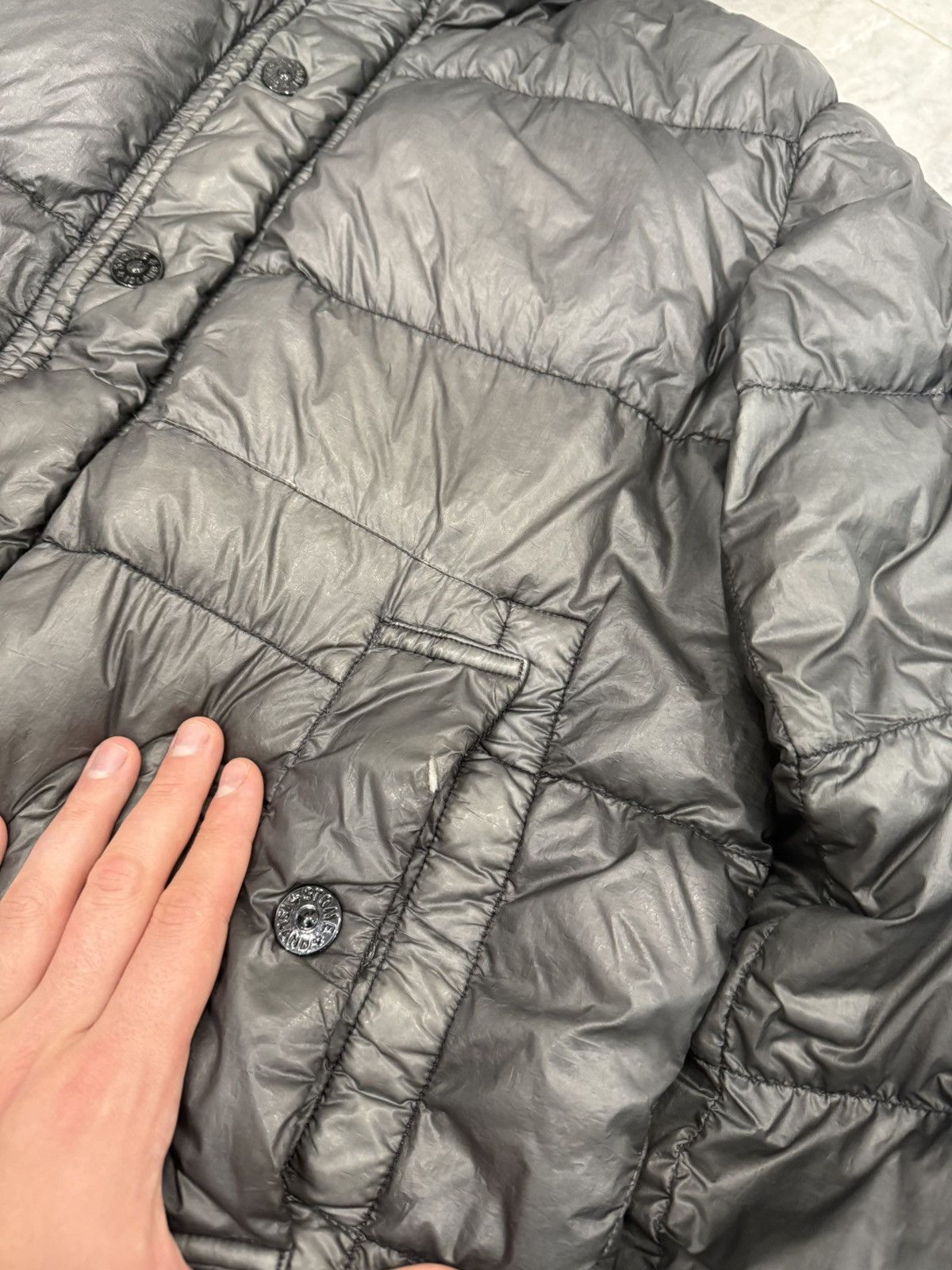 Stone Island Vintage Stone Island Garment Dyed Down Jacket 90s Casual Size US XL / EU 56 / 4 - 4 Thumbnail