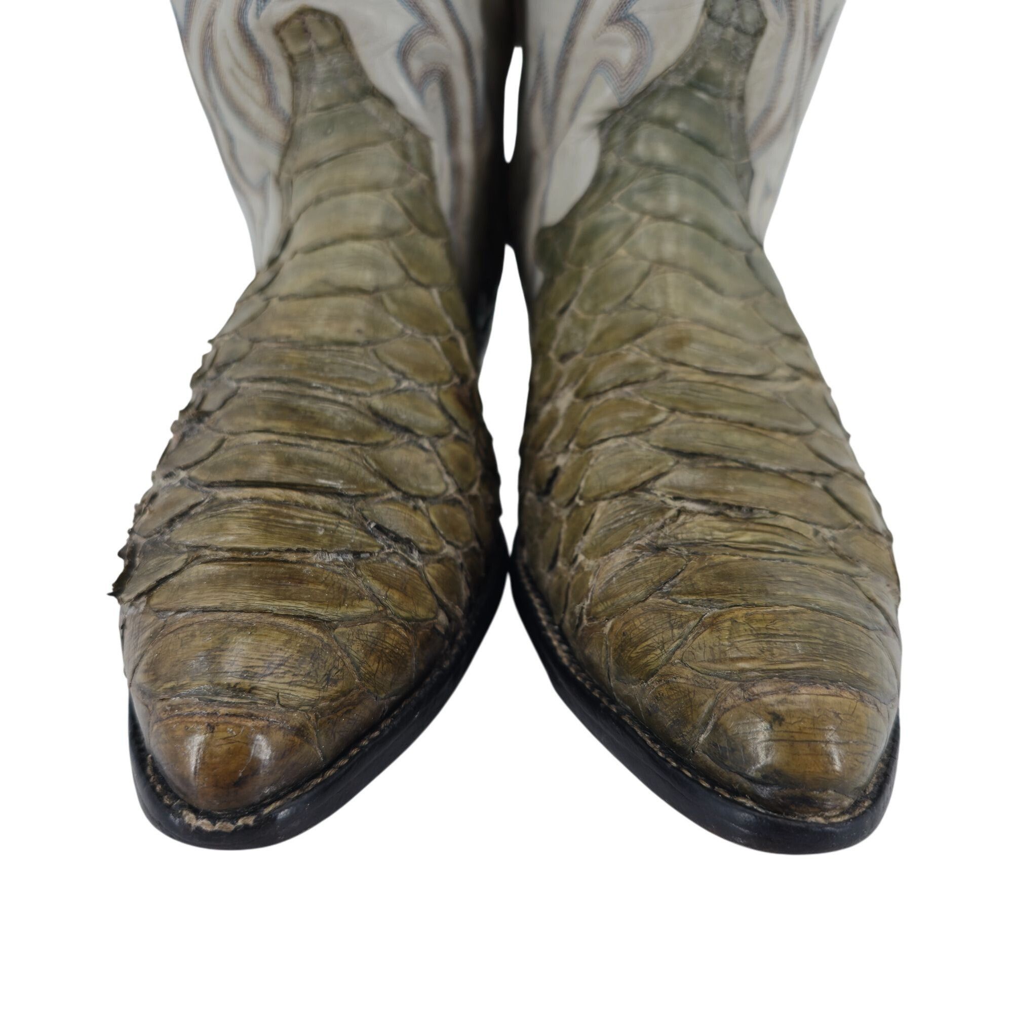 Larry Mahan Vintage Larry Mahan Mens 11.5D Giant Python Distressed Snake Size US 11.5 / EU 44-45 - 5 Thumbnail