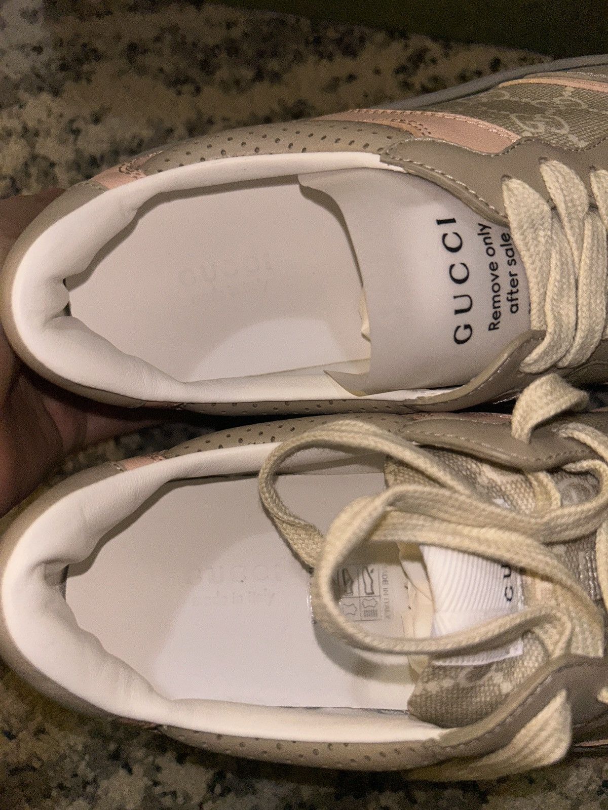 Gucci Gucci GG Logo Sneaker Oatmeal Light Pink Sneaker Size US 11 / IT 41 - 4 Thumbnail
