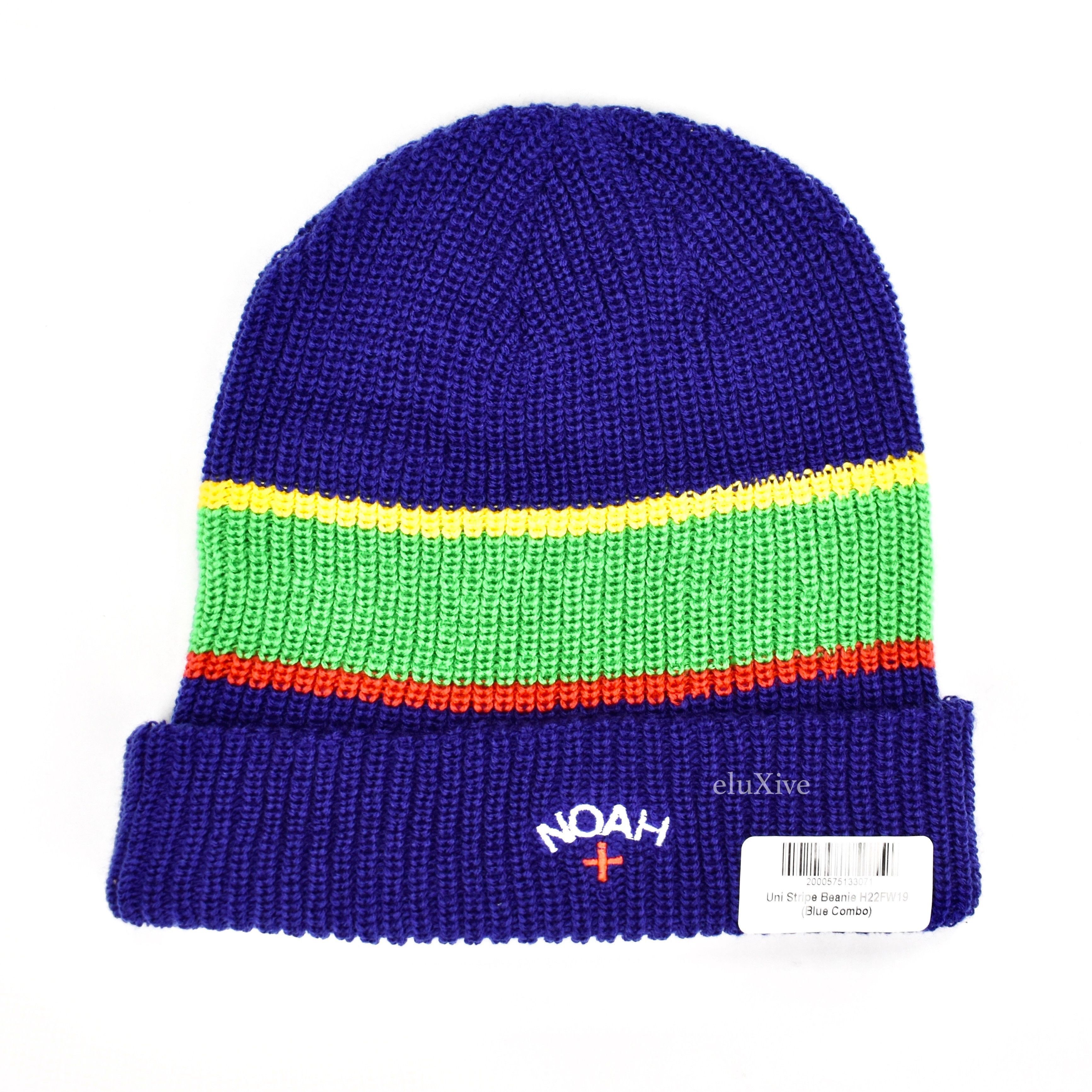 Noah Noah Blue Uni Stripe Core Logo Beanie DS Size ONE SIZE - 1 Preview
