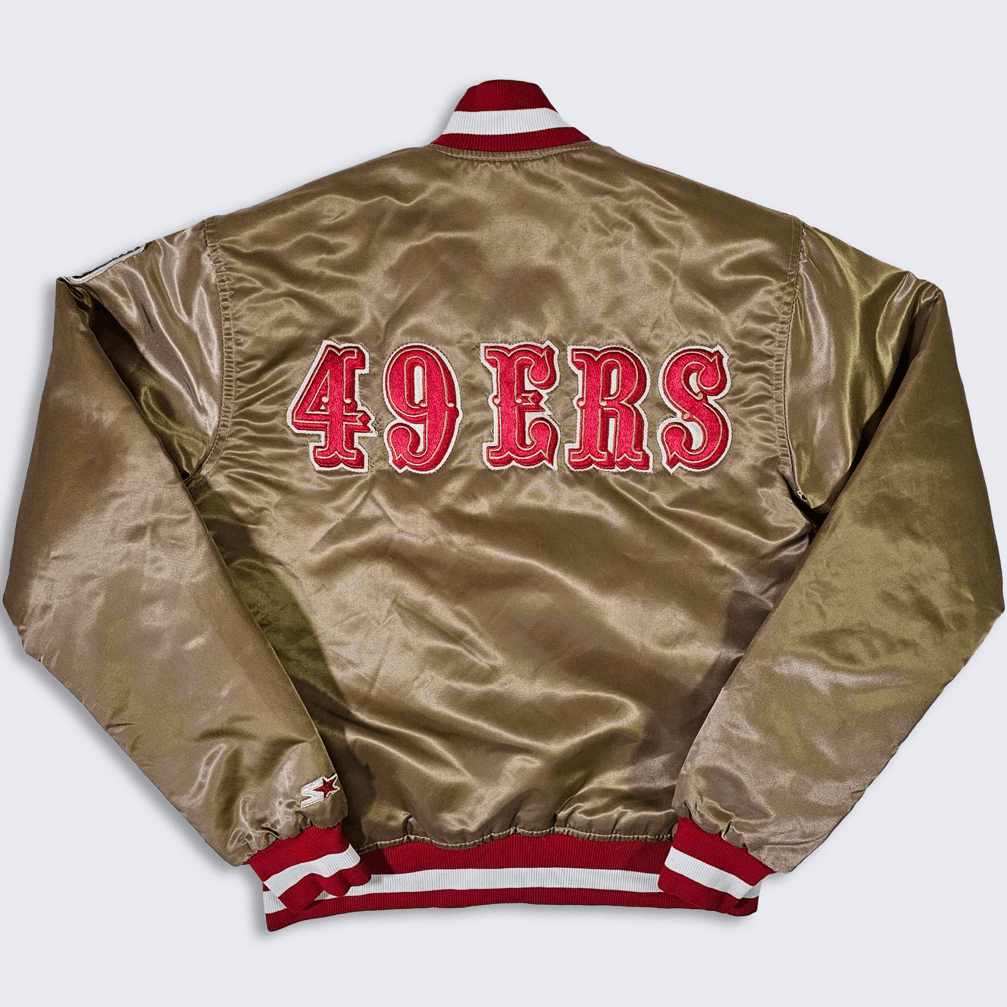 image of Nfl x Starter San Francisco 49Ers Vintage 80's Starter Jacket in Gold, Men's (Size Small)