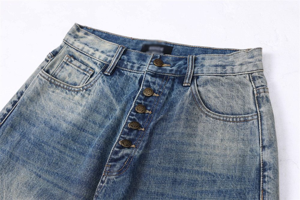 Japanese Brand × Jean Street punk distressed loose wide-leg gradient washed jeans Size US 32 / EU 48 - 4 Thumbnail
