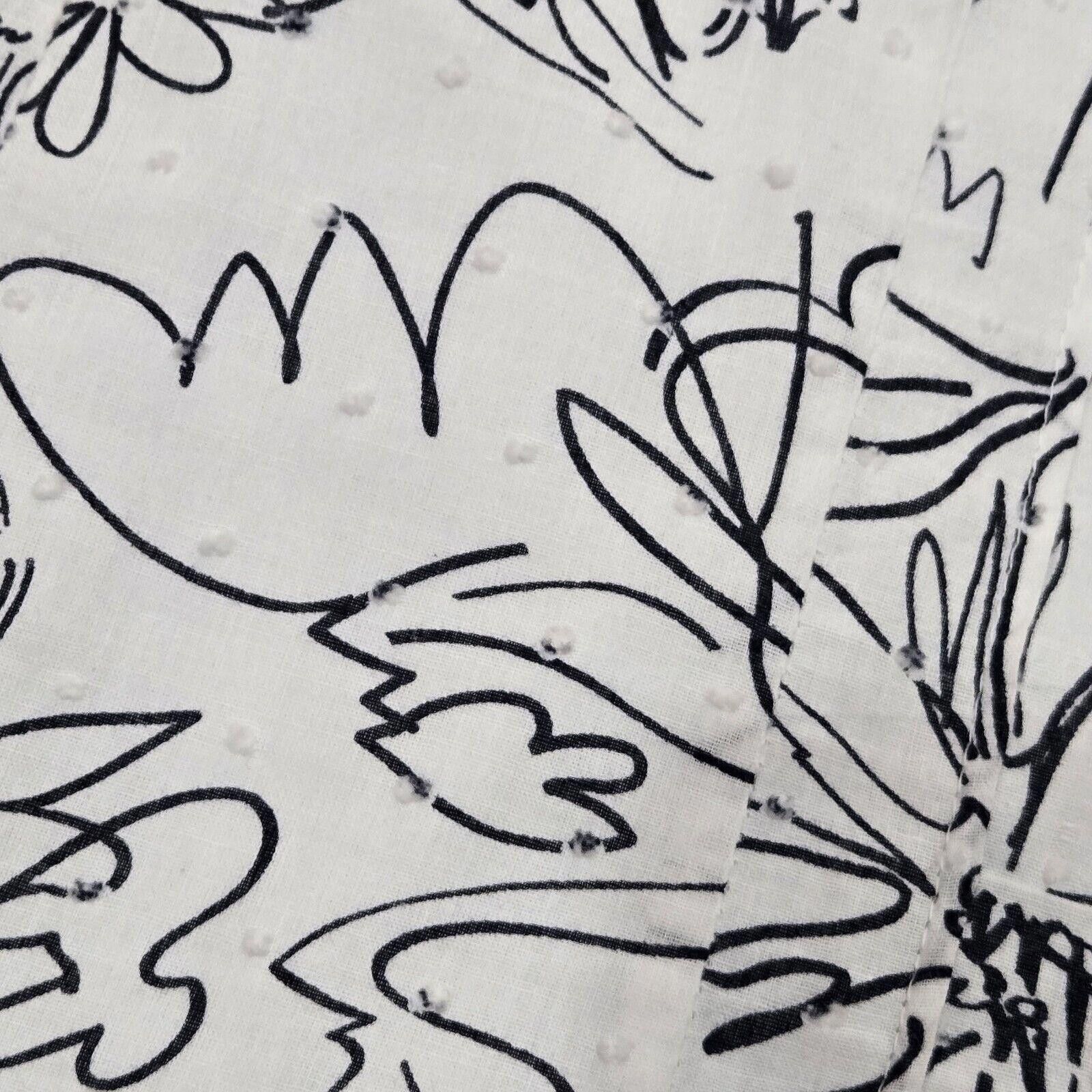Designer CJ Banks Black & White Floral Print Flared Midi Skirt 18W Size 40" / US 18 - 5 Thumbnail
