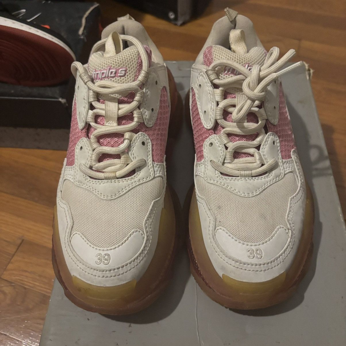 Balenciaga 9w-Balenciaga Triple S Clear Sole white and pink Size US 9 / IT 39 - 3 Thumbnail