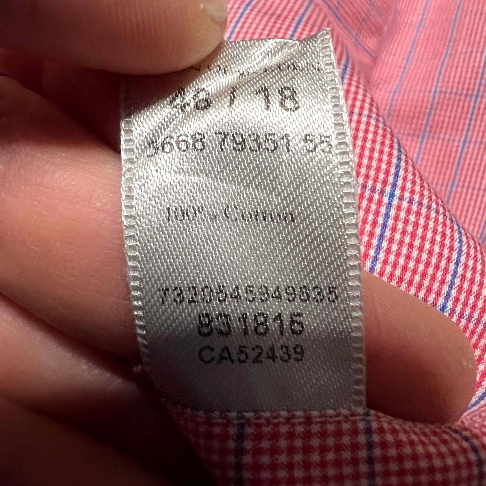 Eton ETON Shirt Mens 18 Pink Dress 46 Preppy Formal Casual Plaid Long Sleeve L Mens Boys? Size 42R - 7 Thumbnail