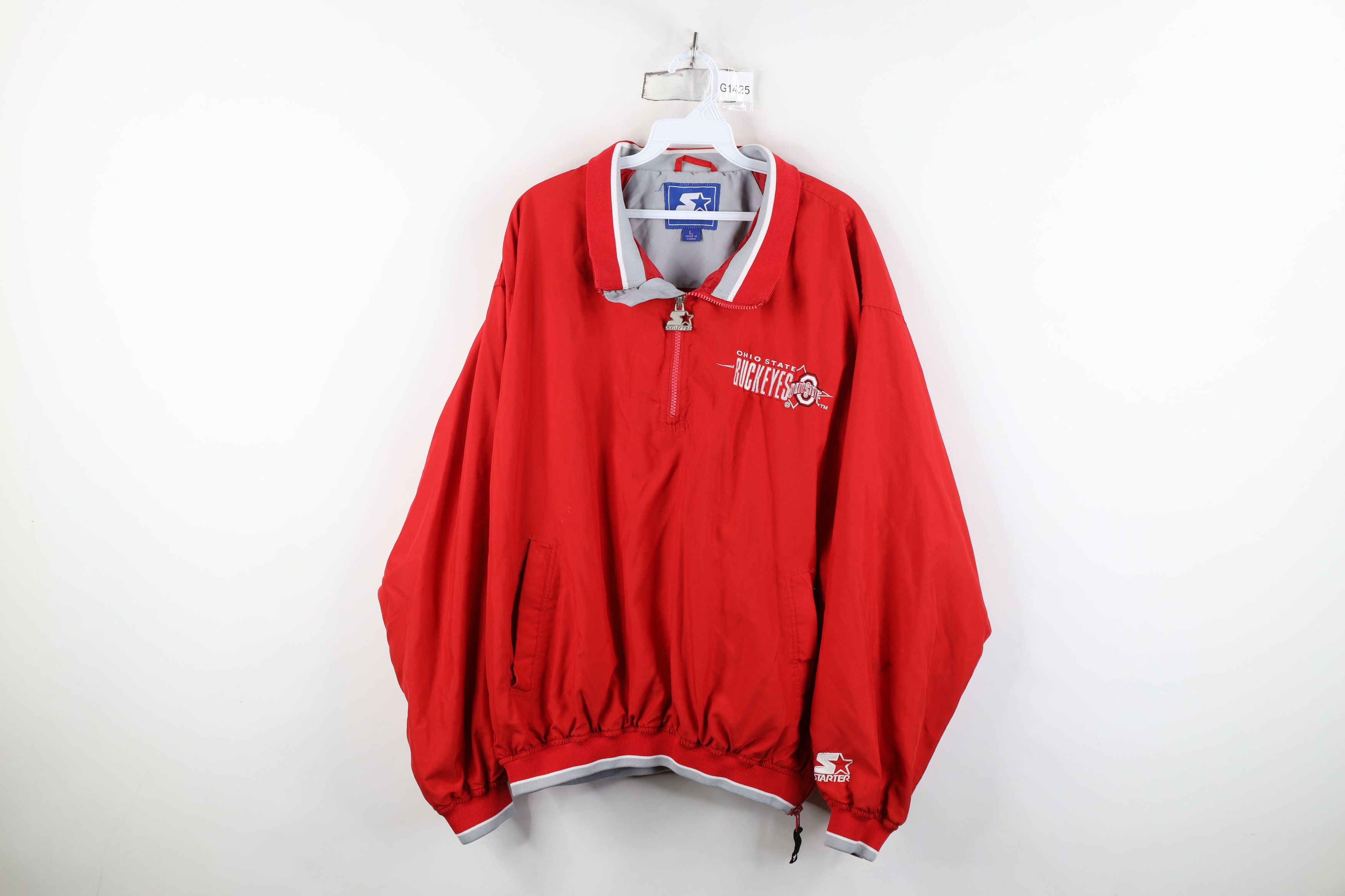 Starter Vintage 90s Starter University Half Zip Windbreaker Jacket Size US L / EU 52-54 / 3 - 1 Thumbnail