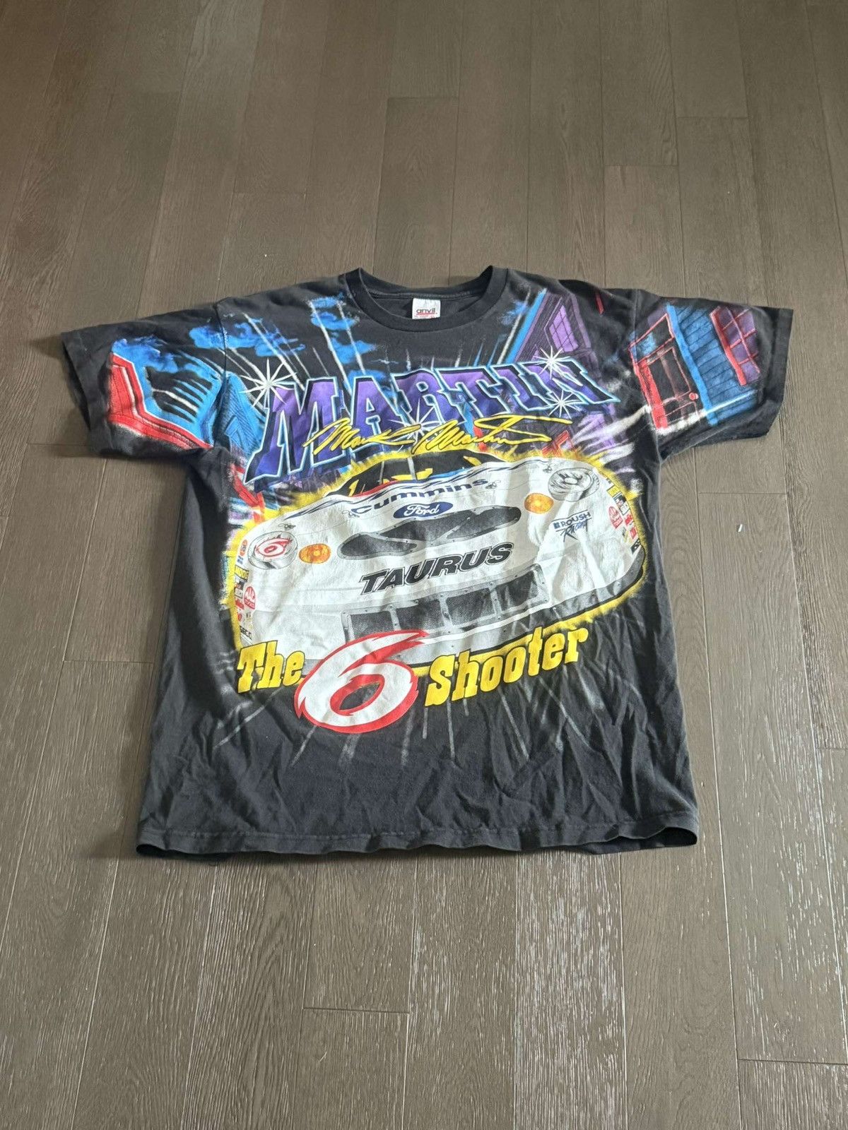 NASCAR Vintage Anvil 1999 Mark Martin Nascar Tee Size US XL / EU 56 / 4 - 1 Thumbnail