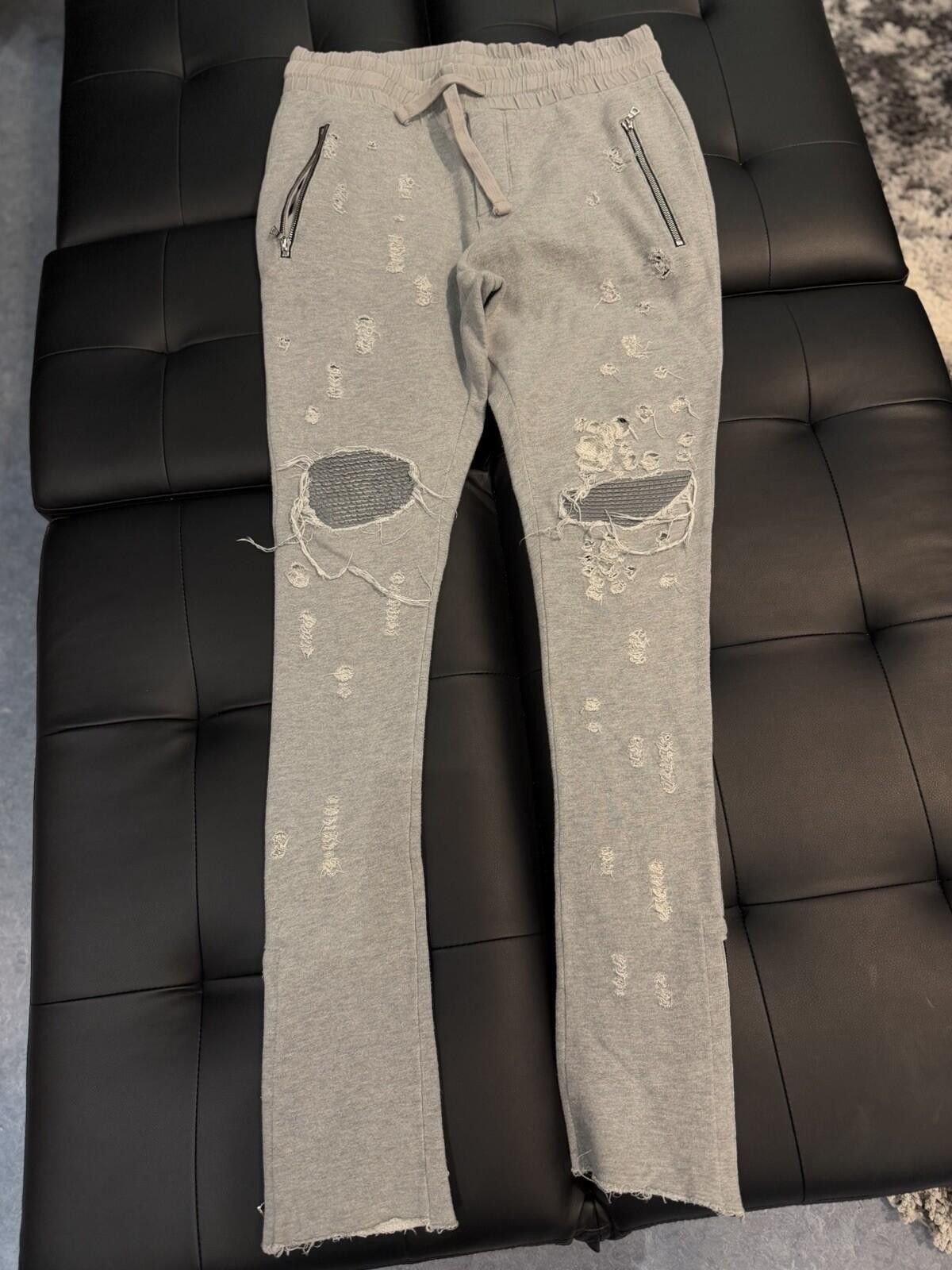 Amiri AMIRI Grey Distressed Sweatpants Men’s Size XS Size US 28 / EU 44 - 1 Thumbnail