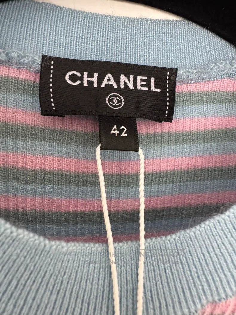 Chanel Chanel Purple striped cartoon pattern knitted short sleeve Size M / US 6-8 / IT 42-44 - 3 Thumbnail